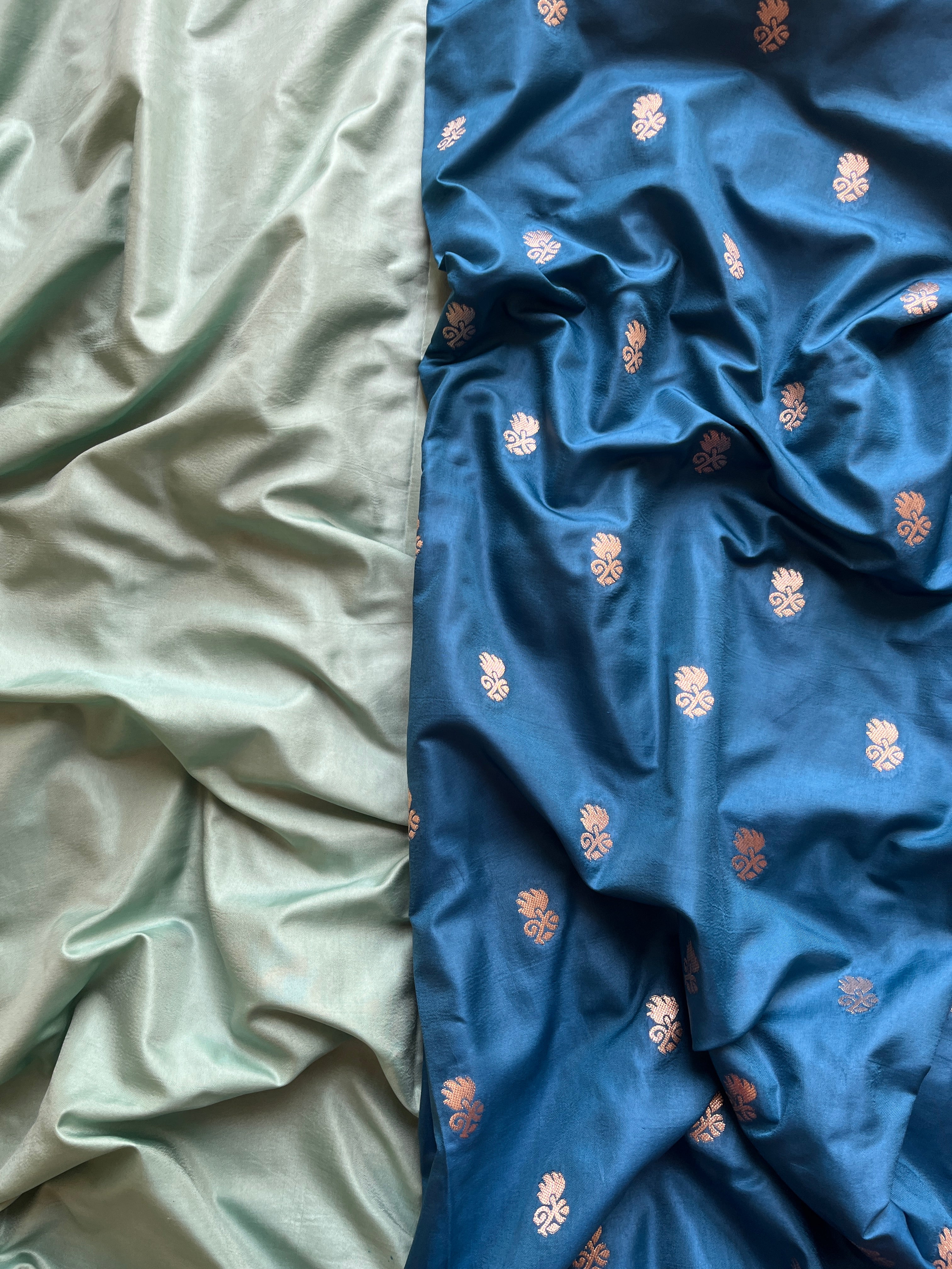 Blue Banarasi semi silk Saree