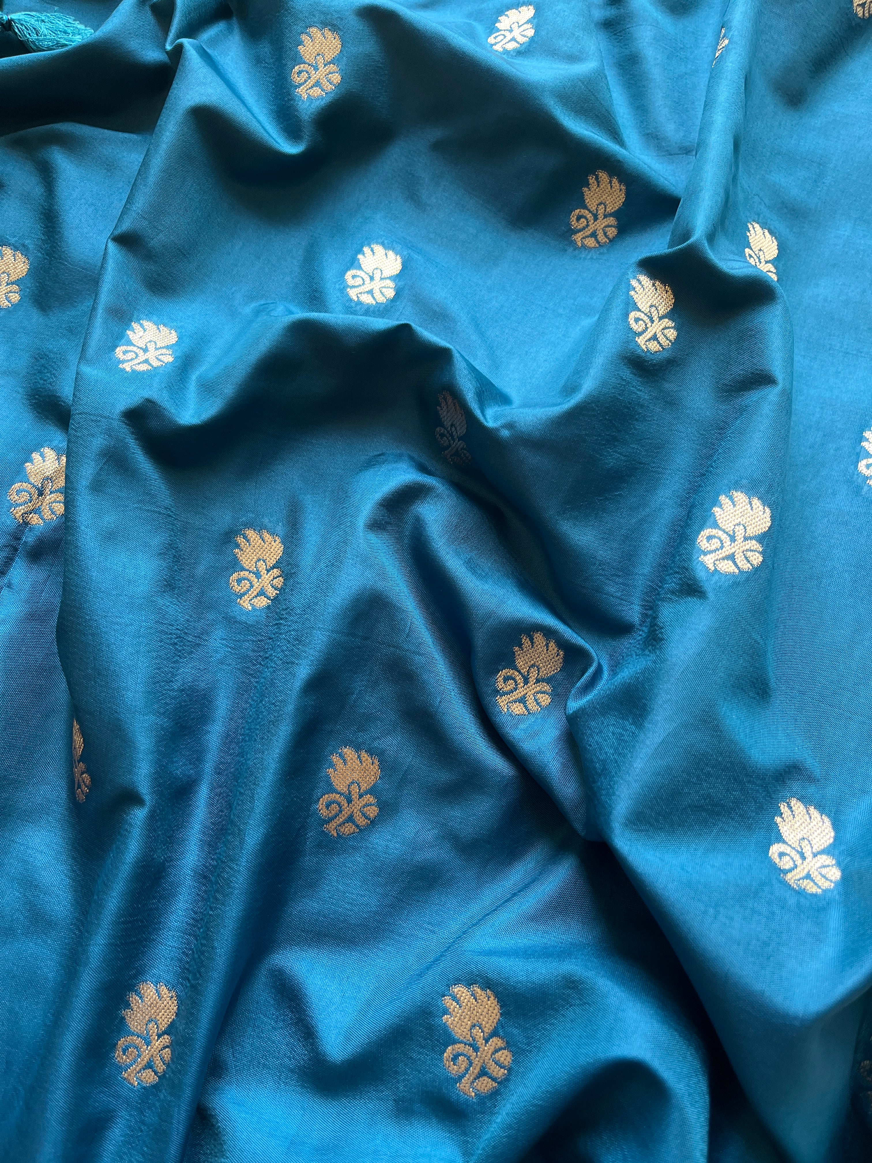 Blue Banarasi semi silk Saree