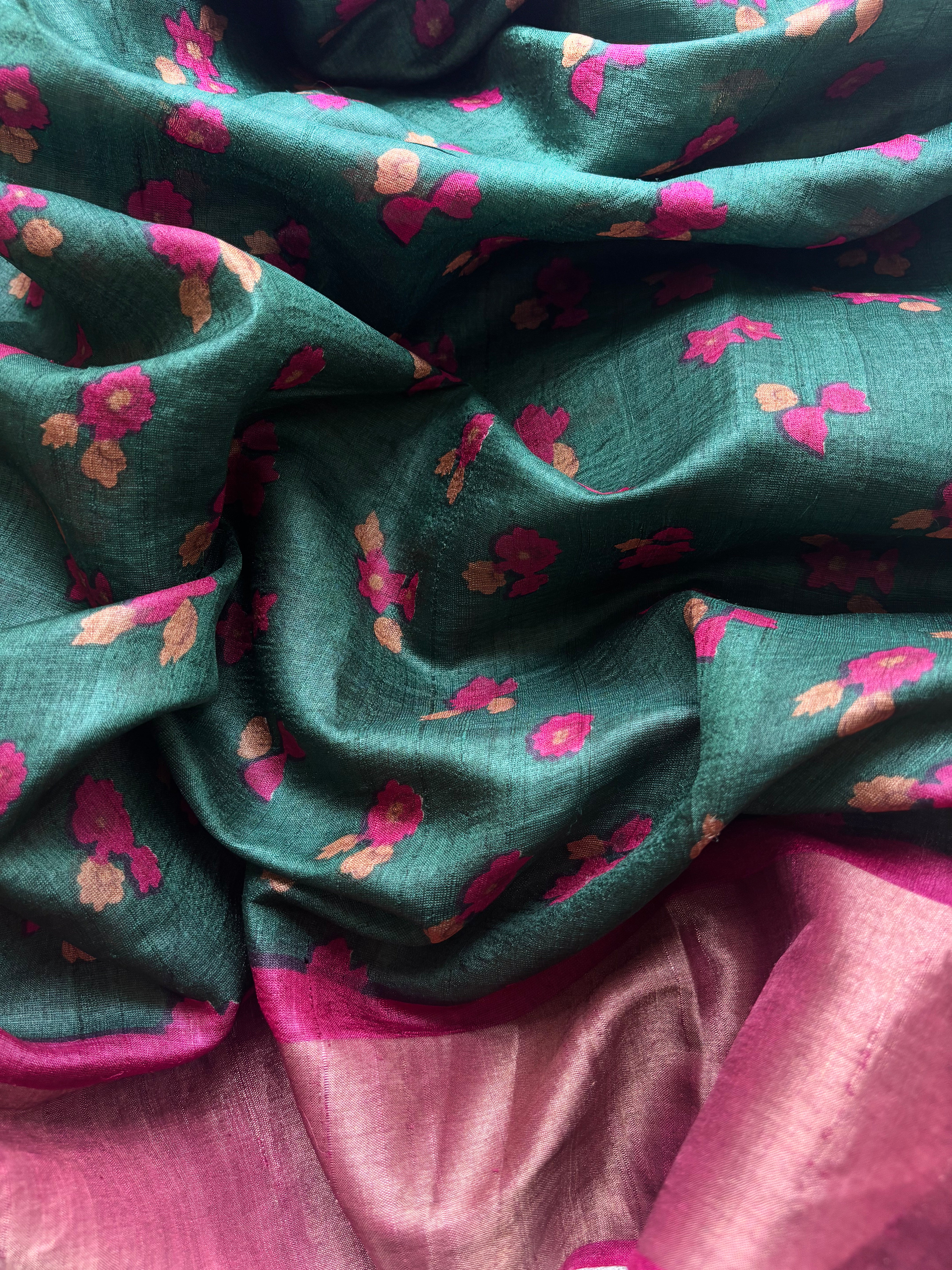 Green Tussar Saree