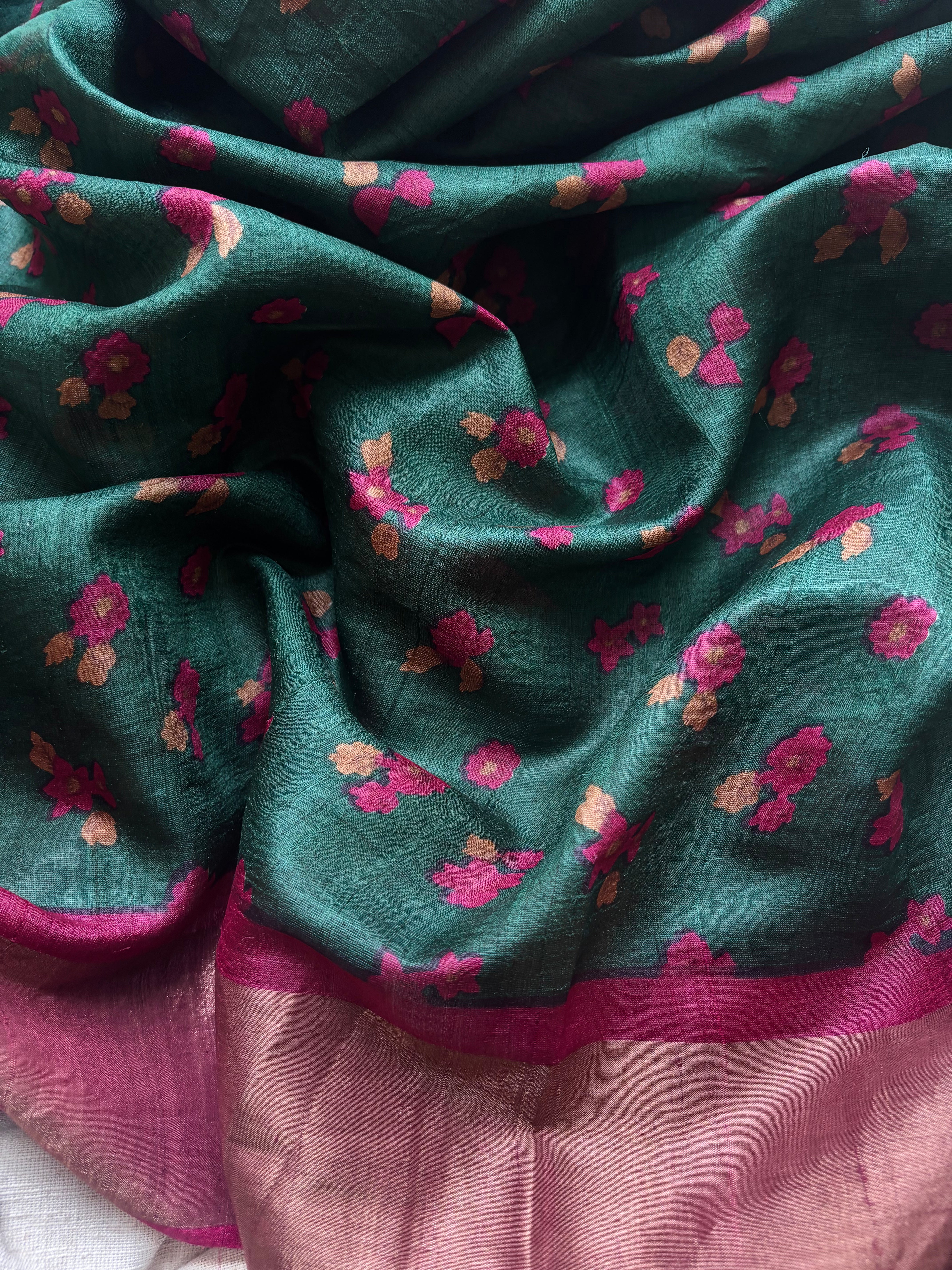 Green Tussar Saree