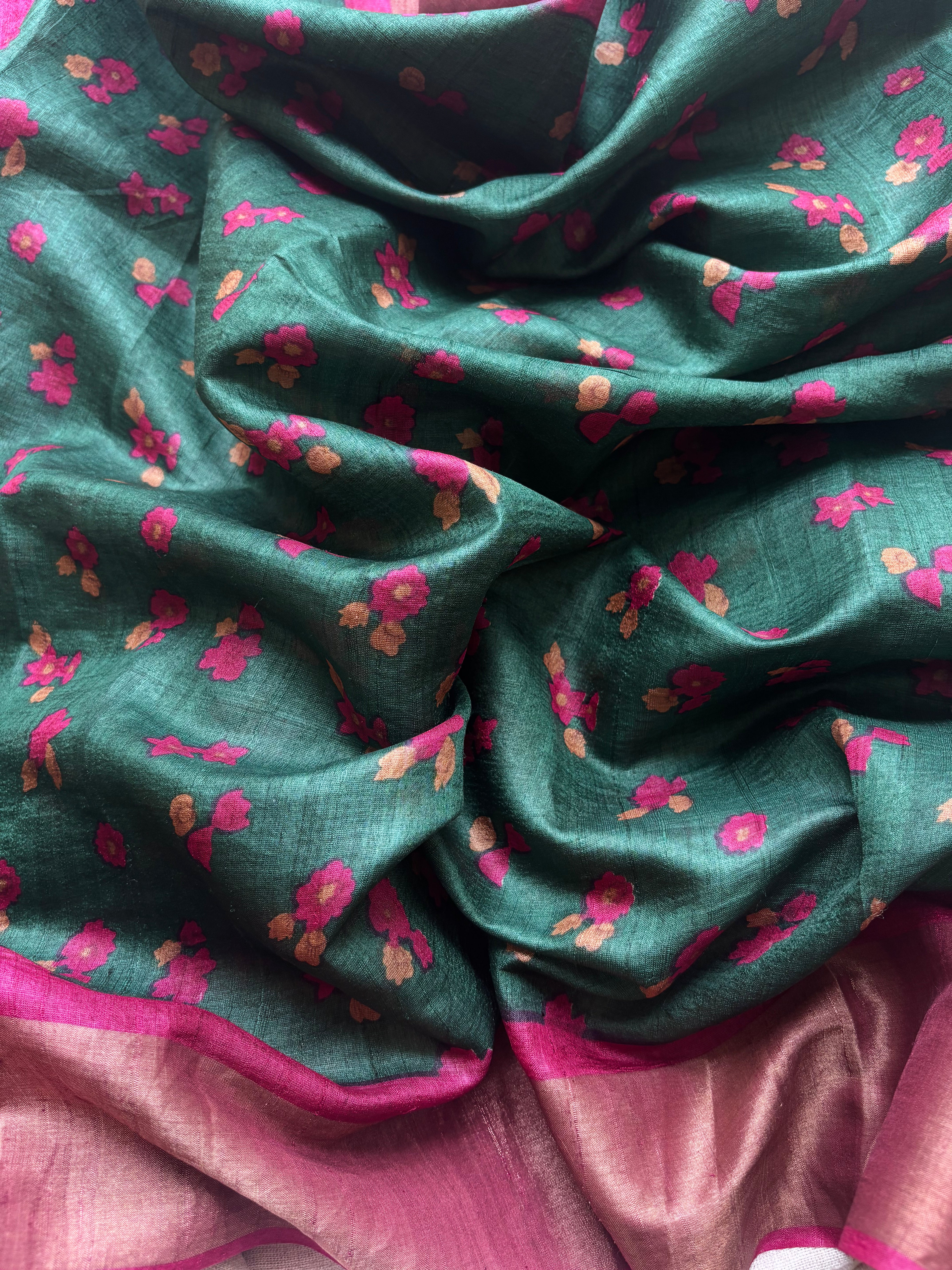 Green Tussar Saree