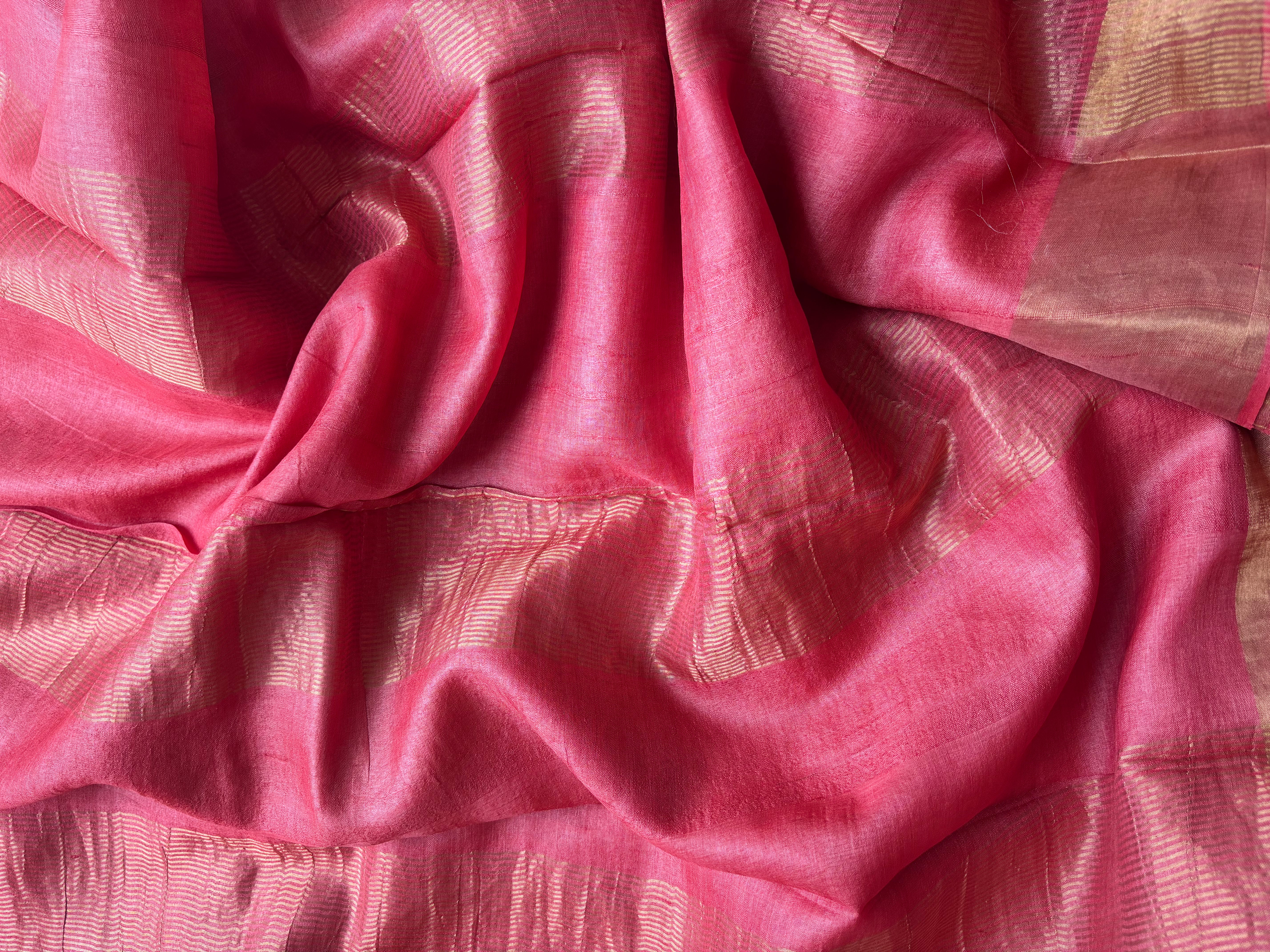 Peach Tussar Saree