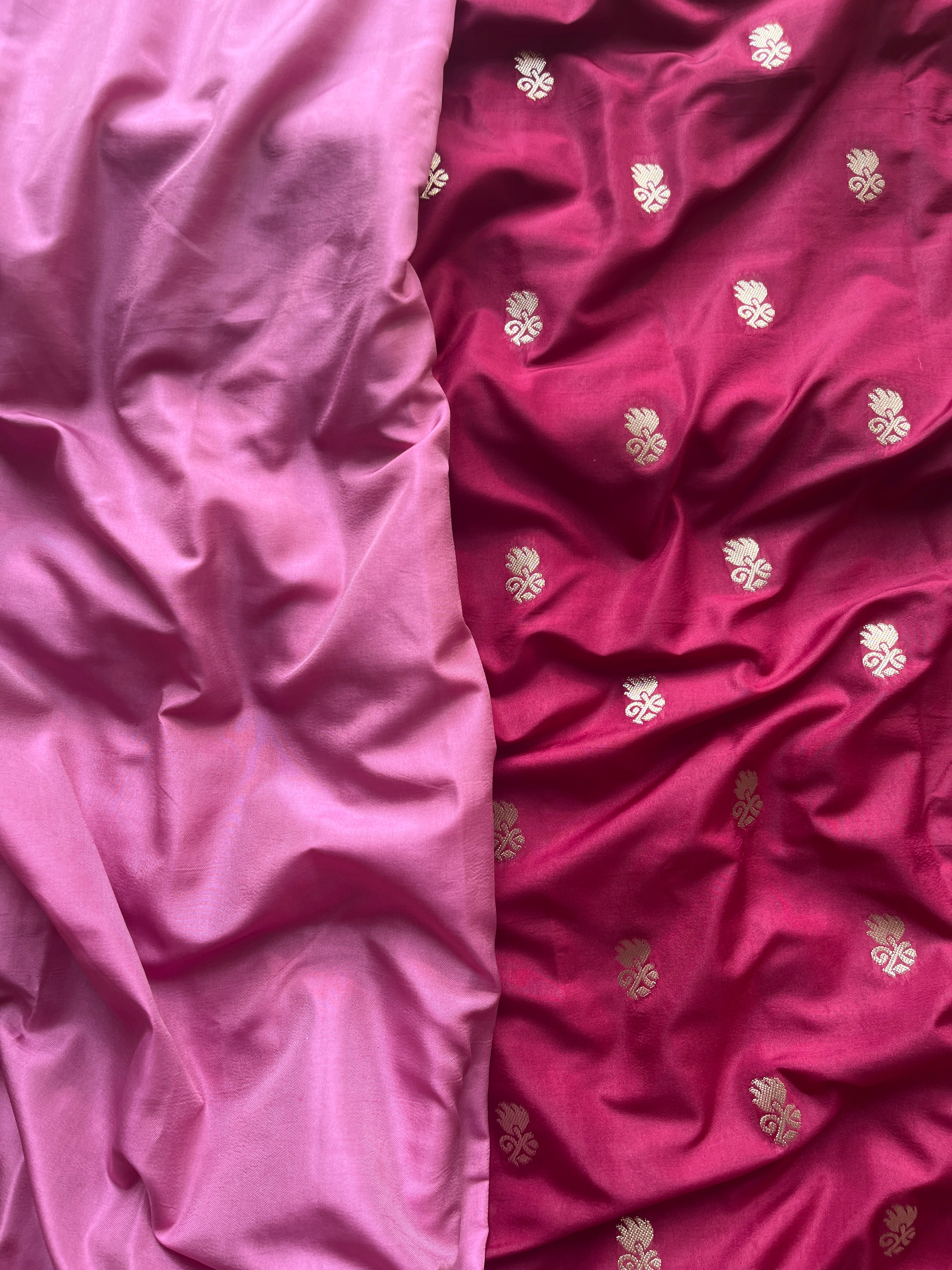 Magenta Banarasi semi silk Saree