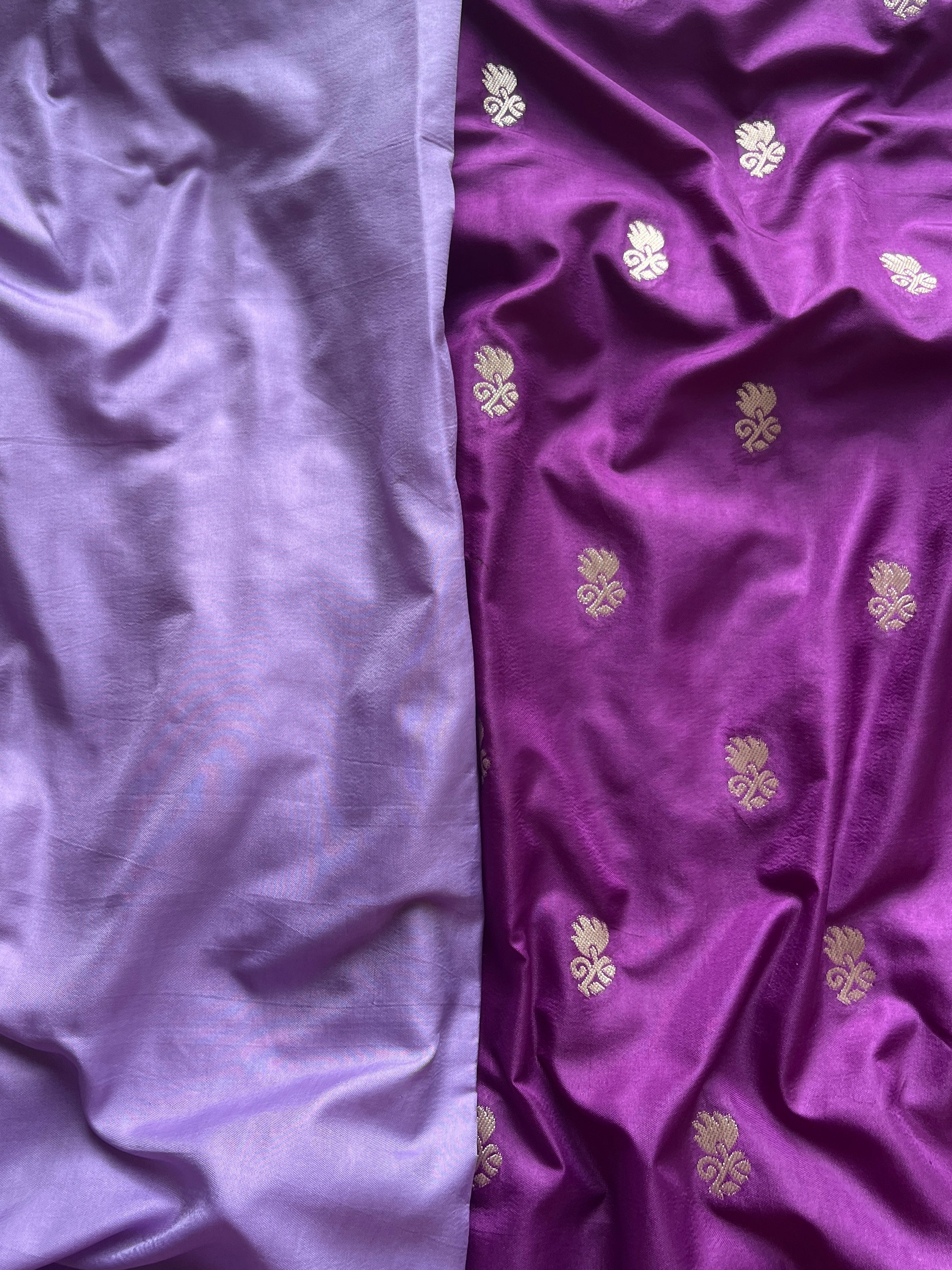 Purple Banarasi semi silk