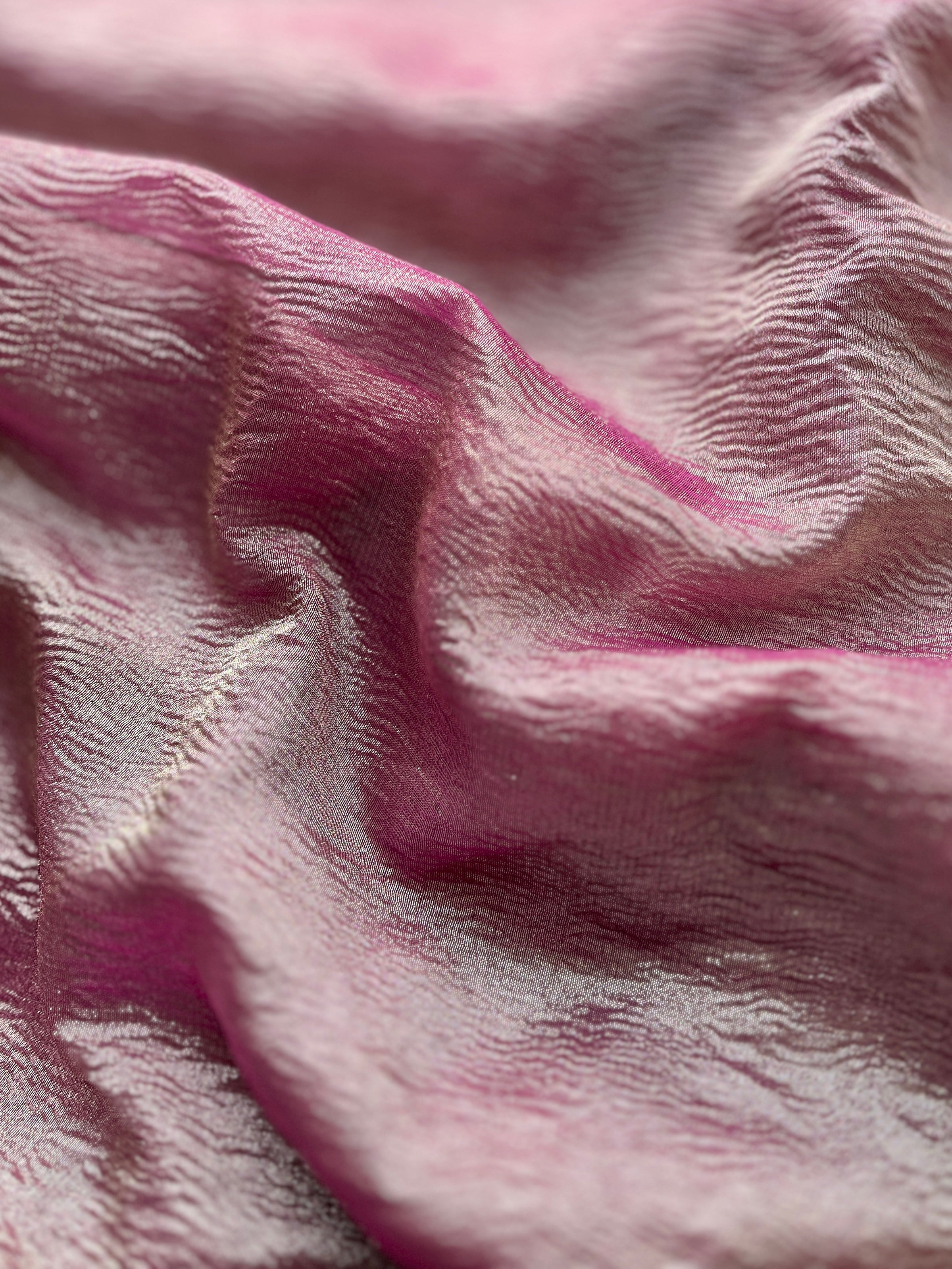 Onion pink Crushed Tissue Saree