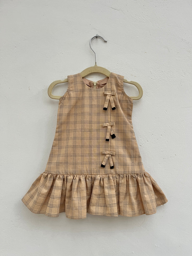 Beige Bow Frock