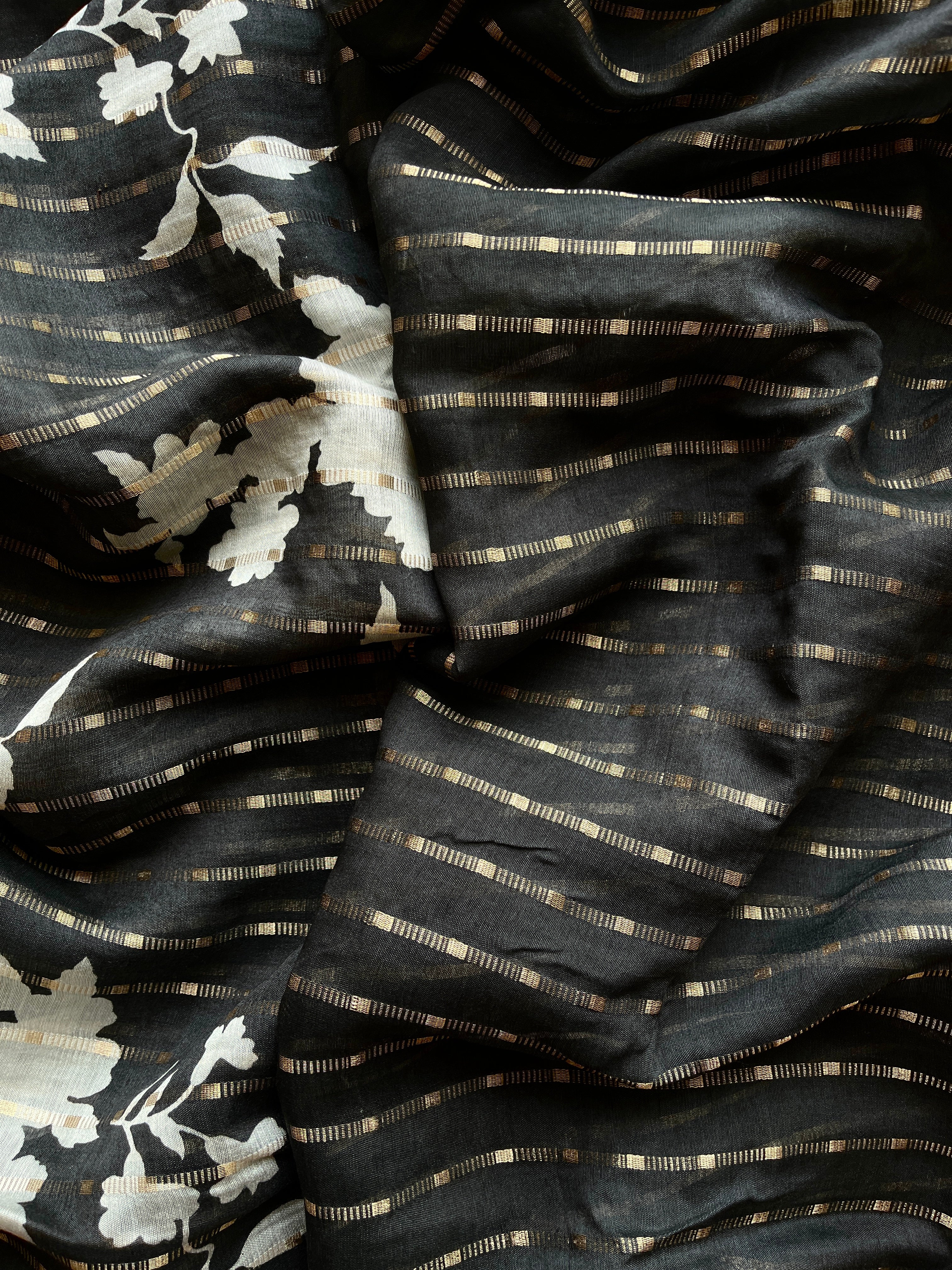 Black Dola Nylon Silk Saree