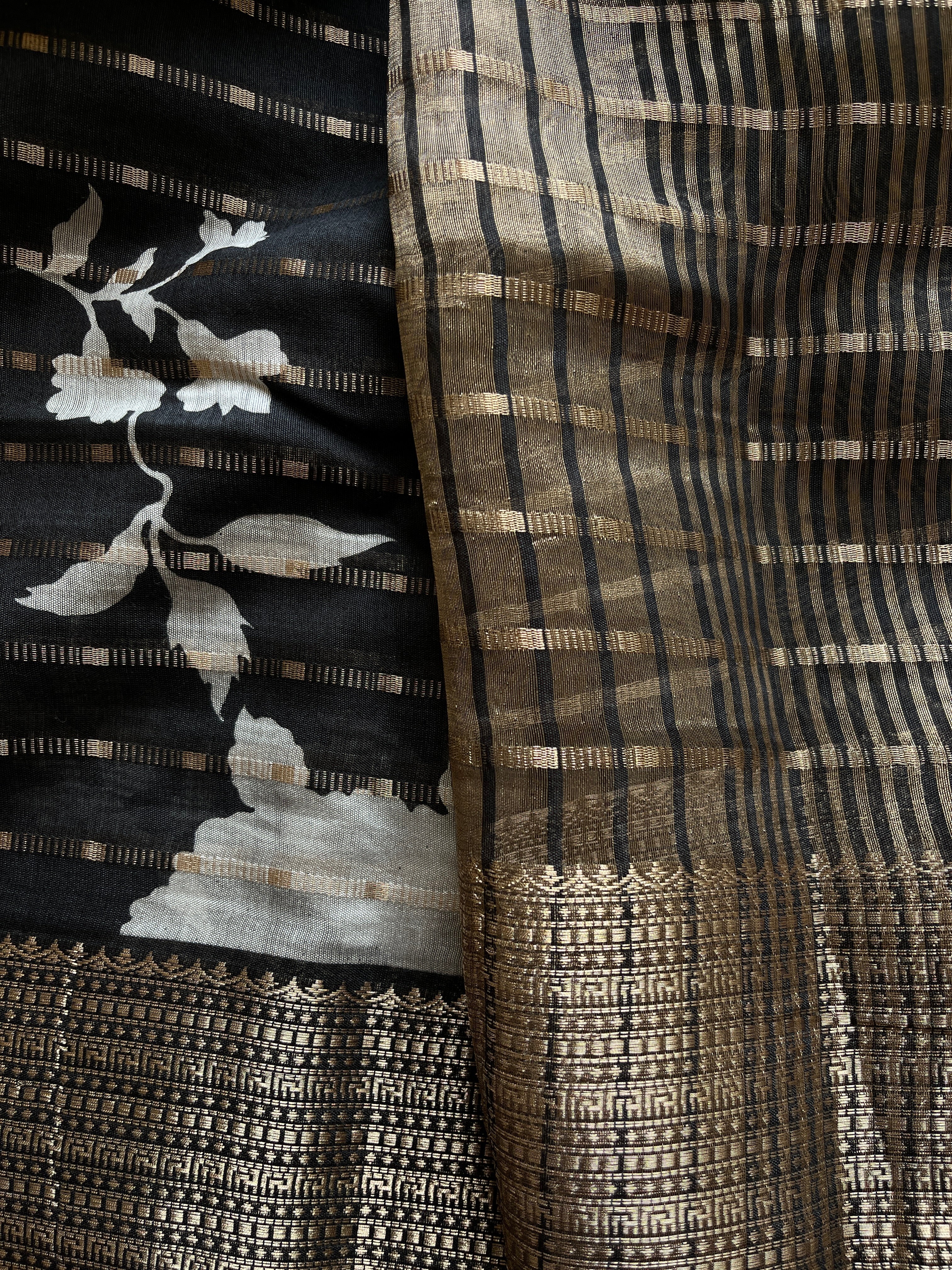 Black Dola Nylon Silk Saree