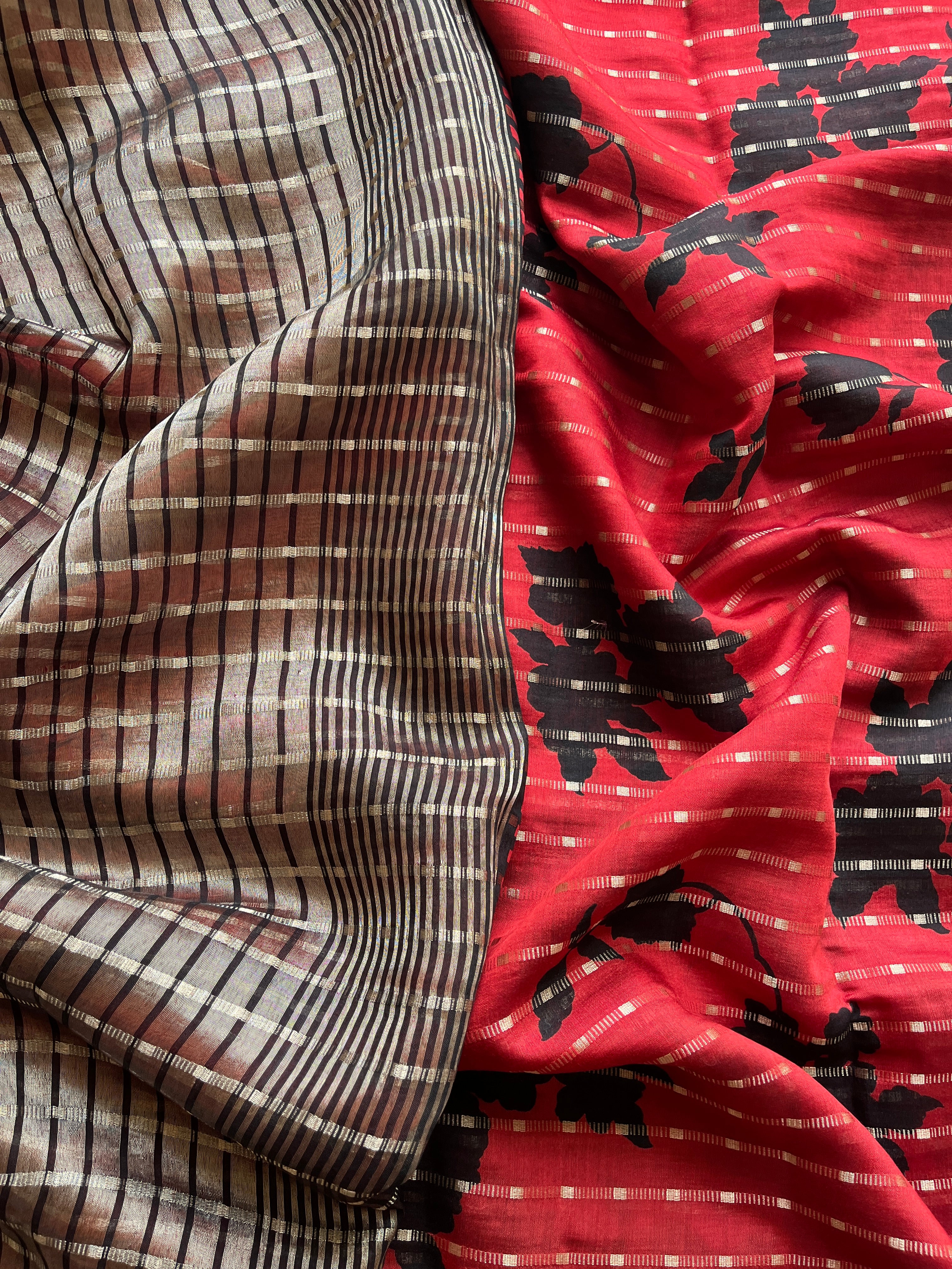 Red Dola Nylon Silk Saree