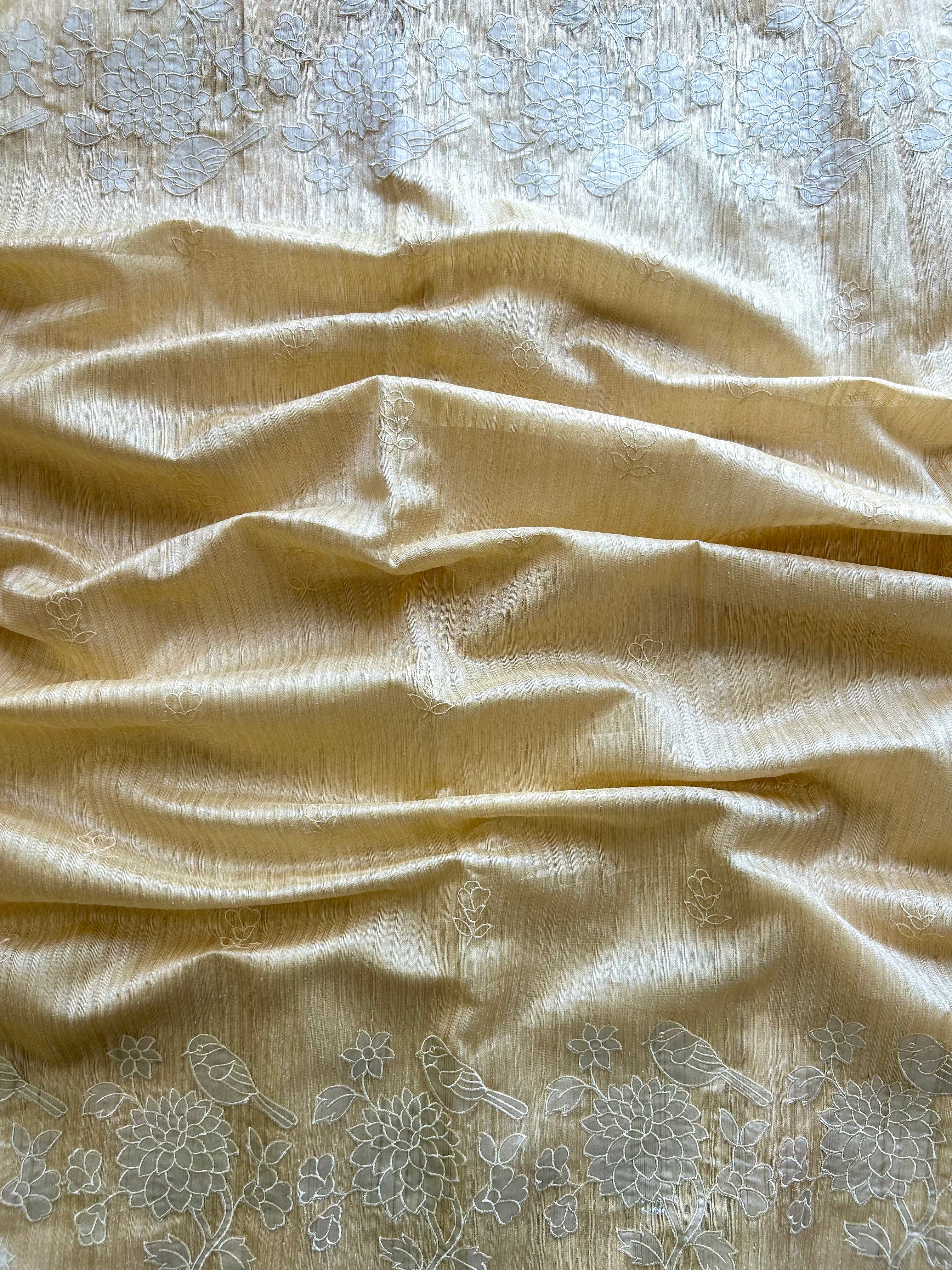 Beige semi tussar saree