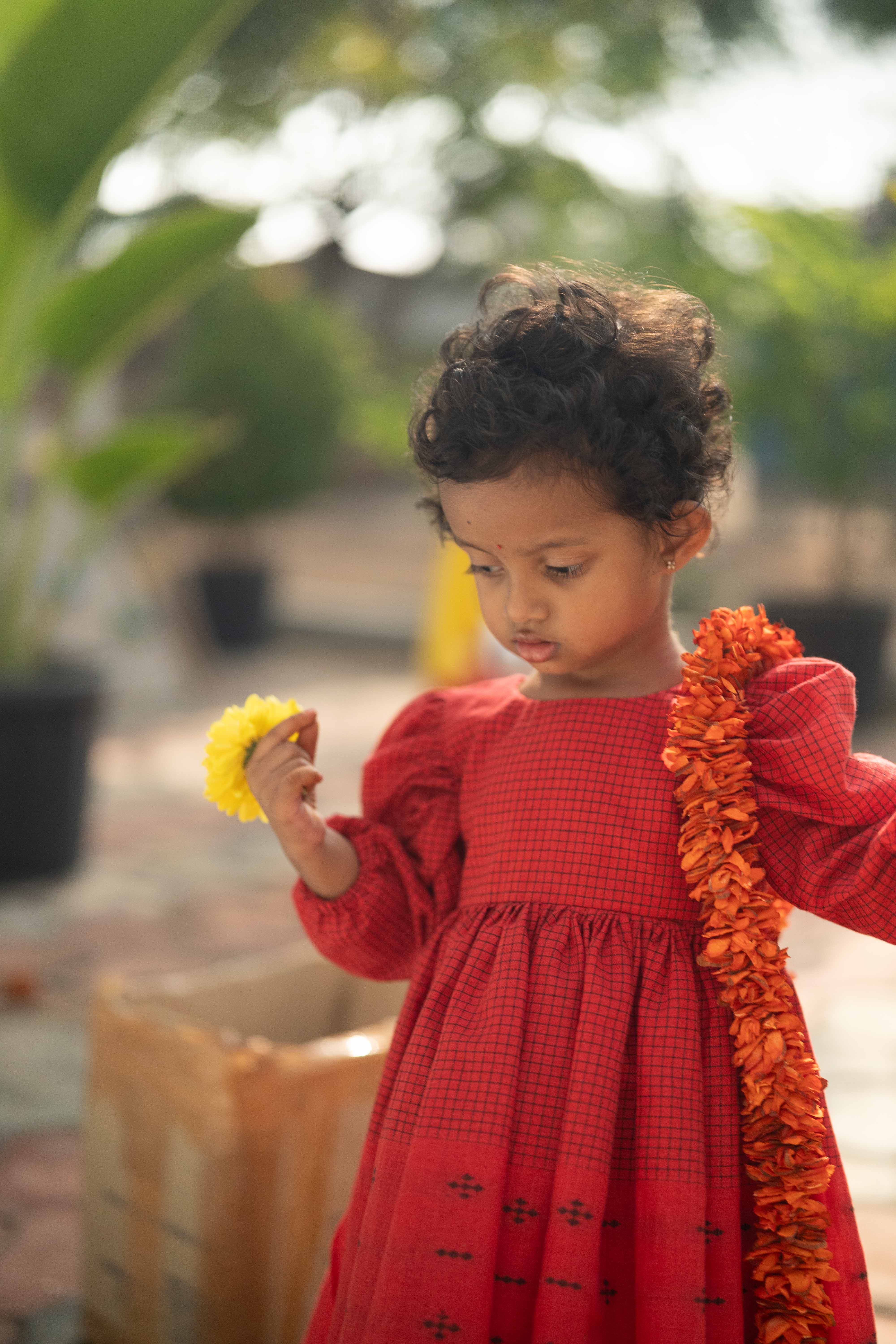 Scarlet Puff Sleeve Frock