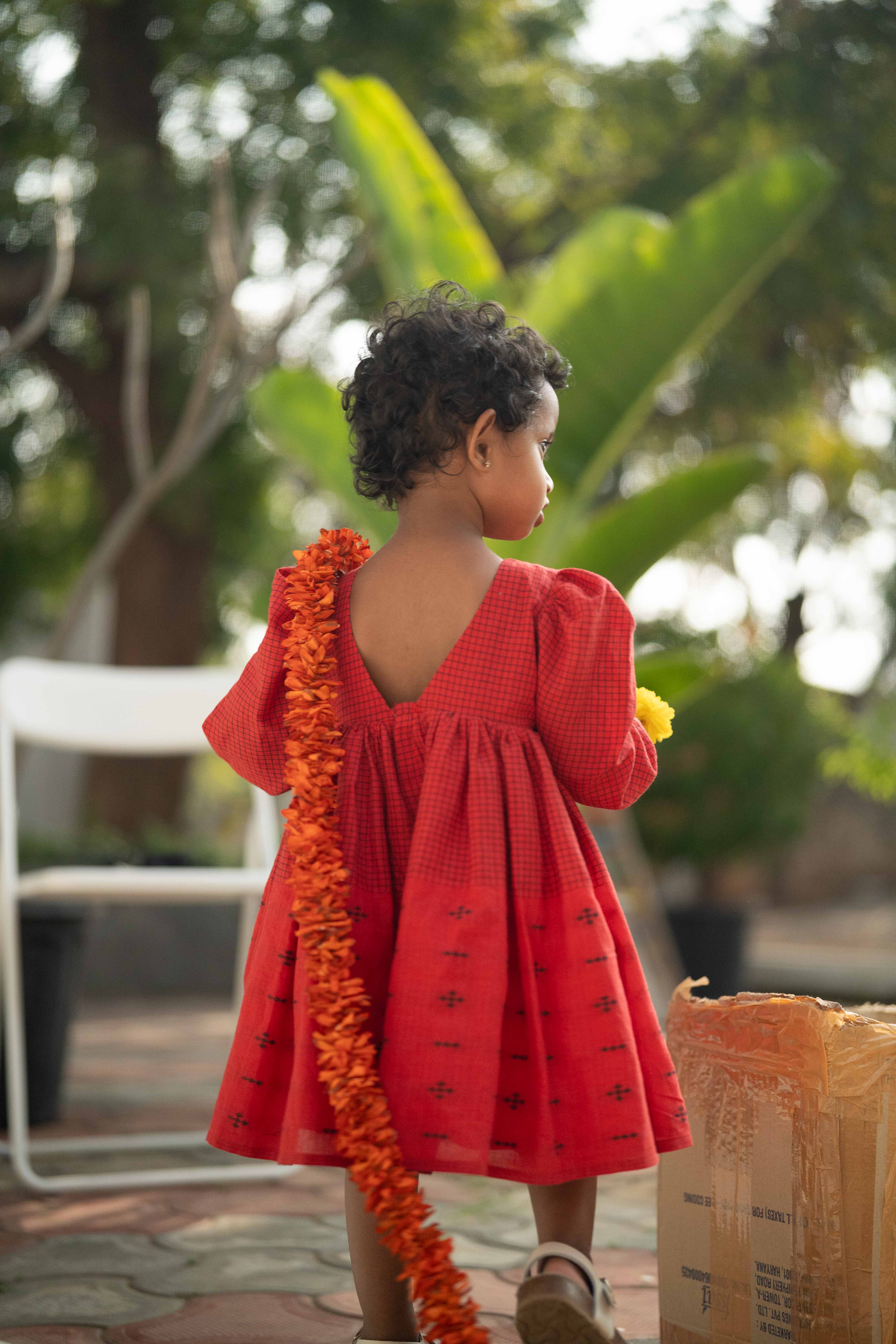 Scarlet Puff Sleeve Frock