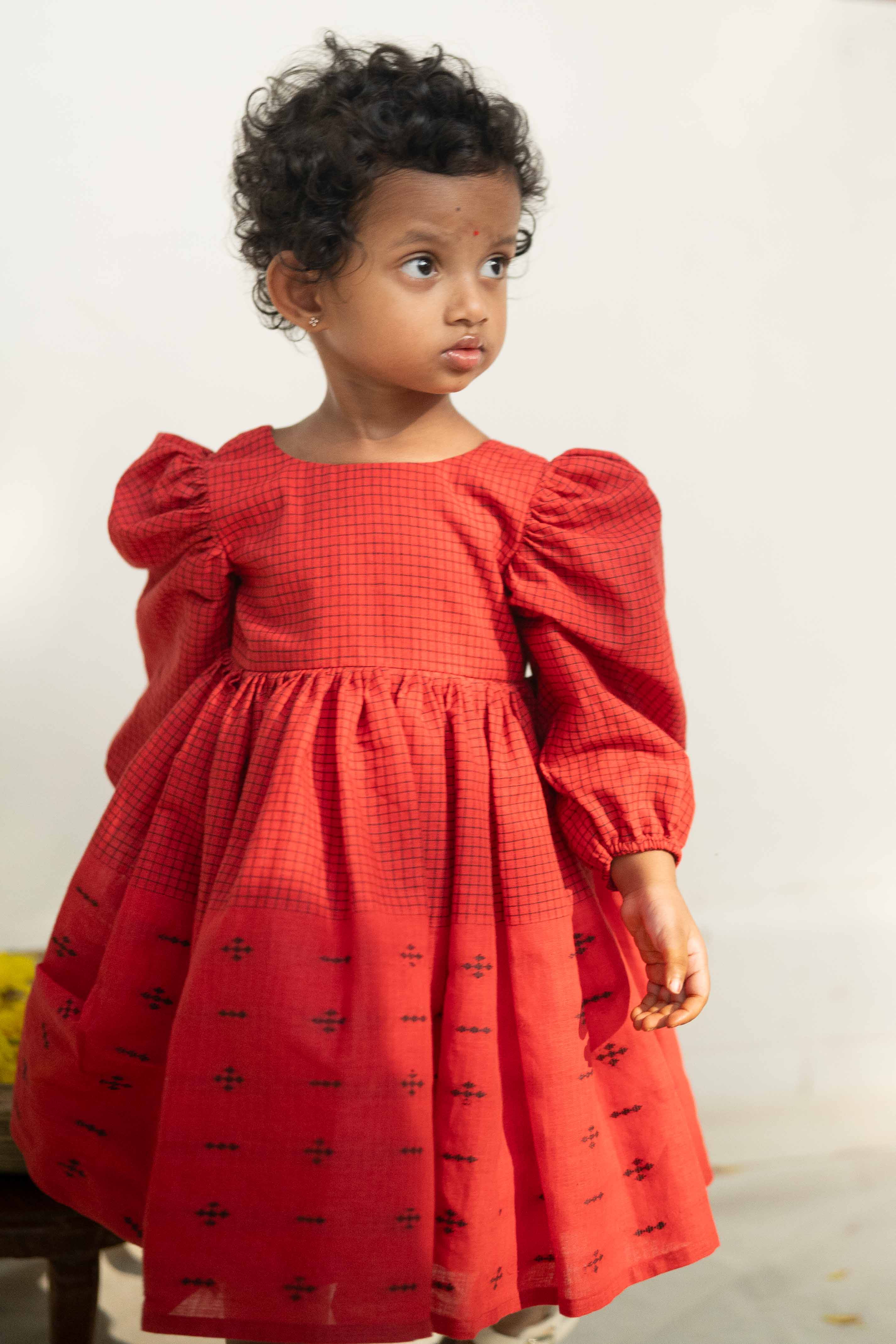 Scarlet Puff Sleeve Frock