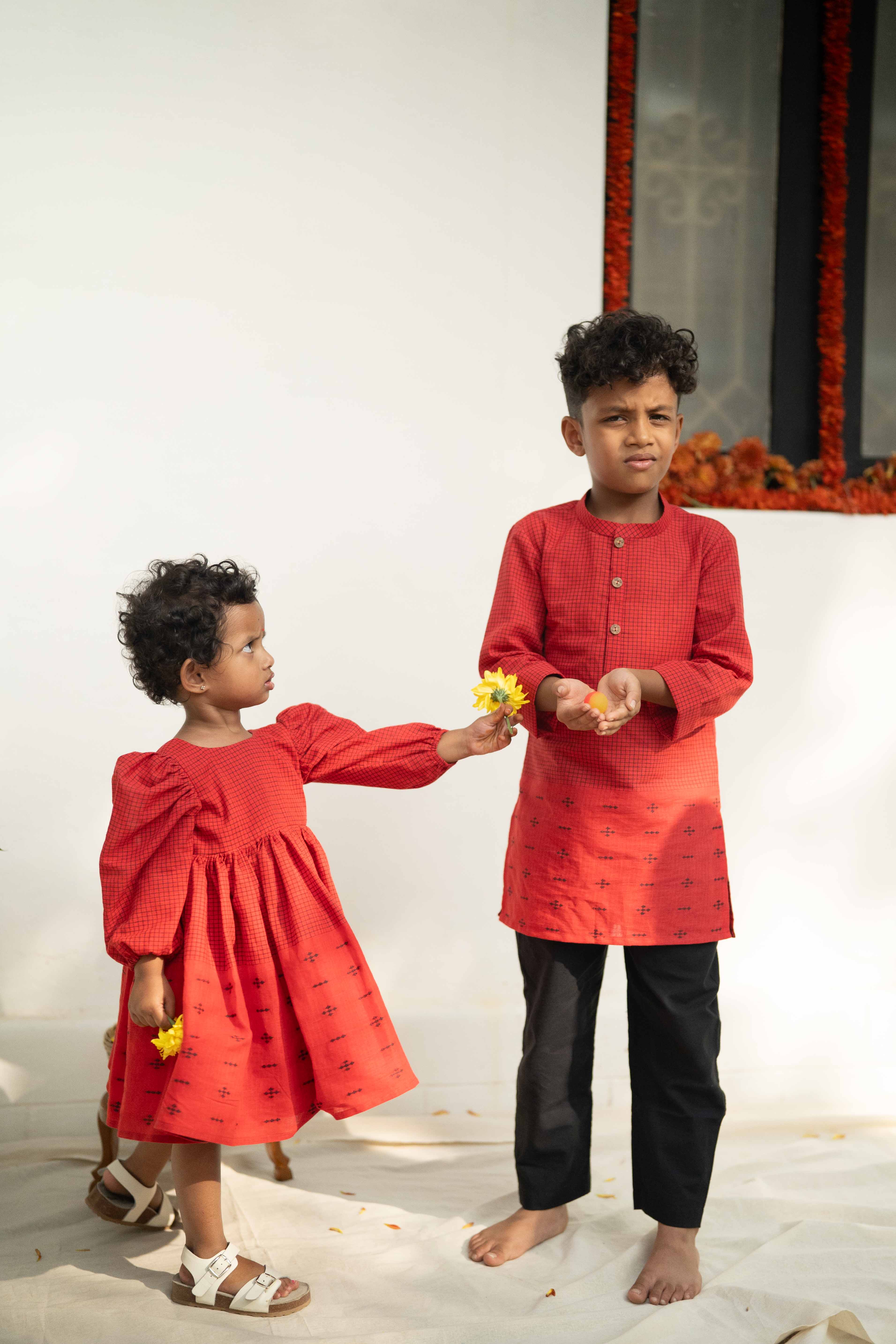 Scarlet Puff Sleeve Frock