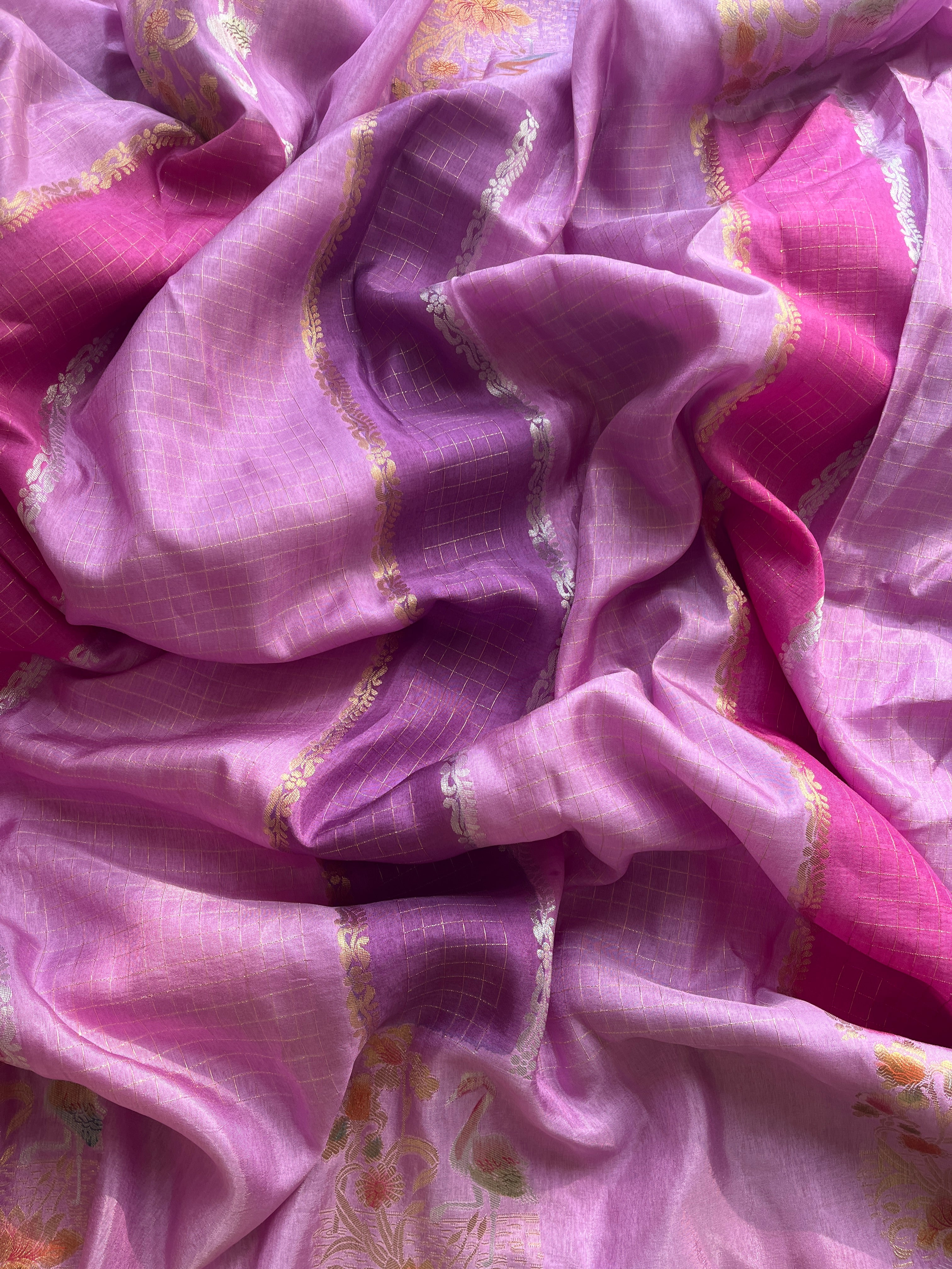 Violet Viscose silk saree