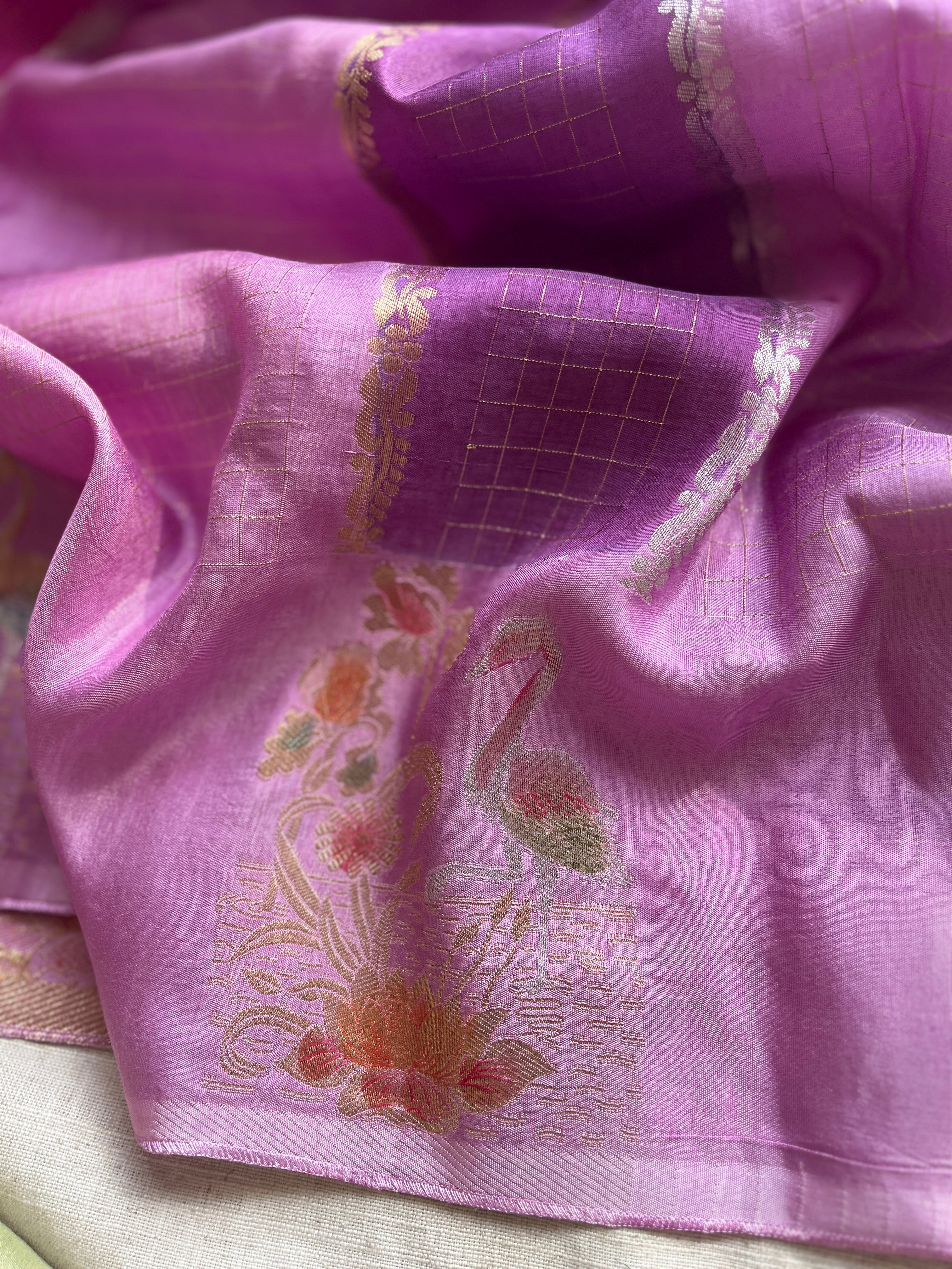 Violet Viscose silk saree