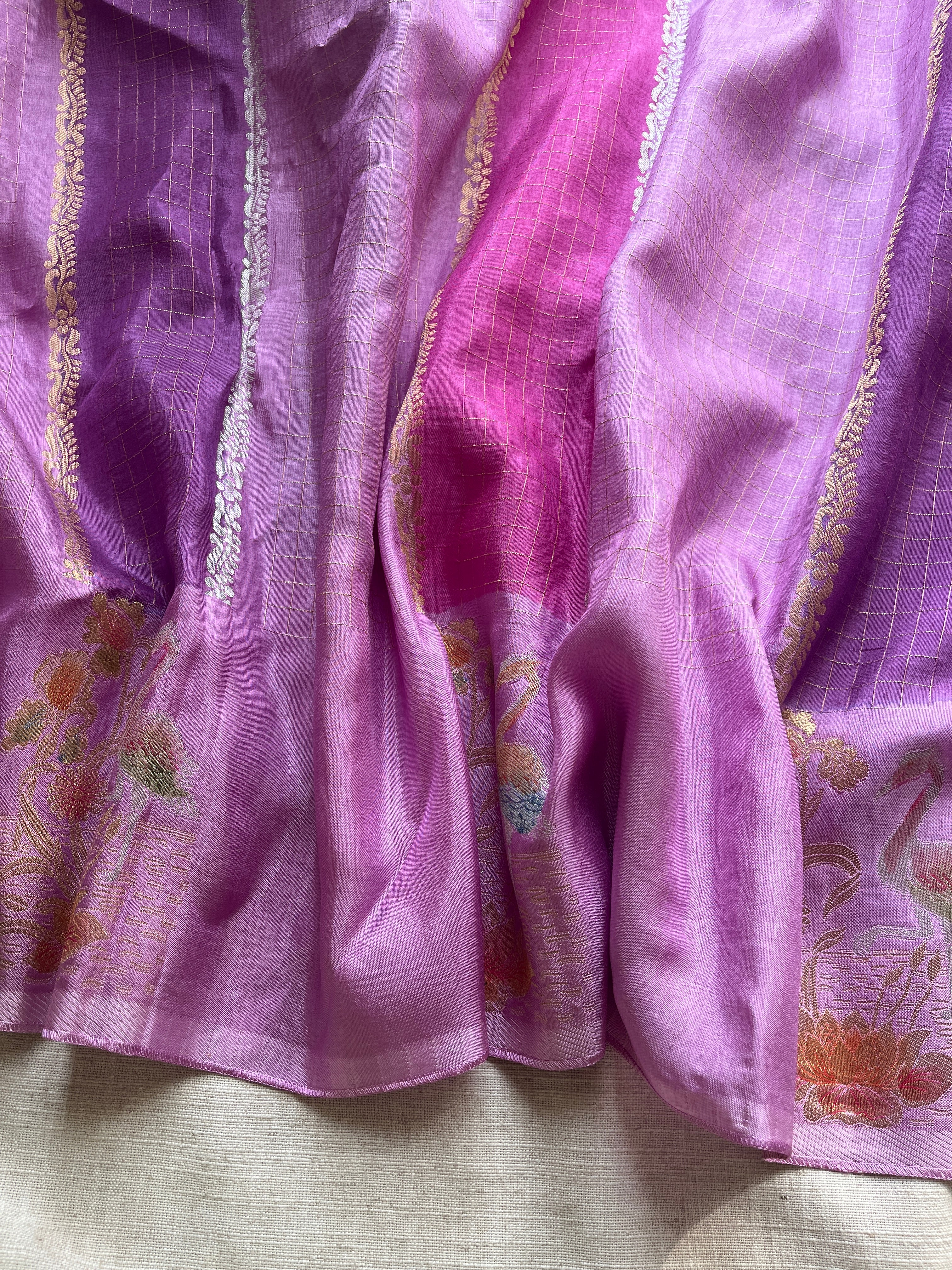 Violet Viscose silk saree