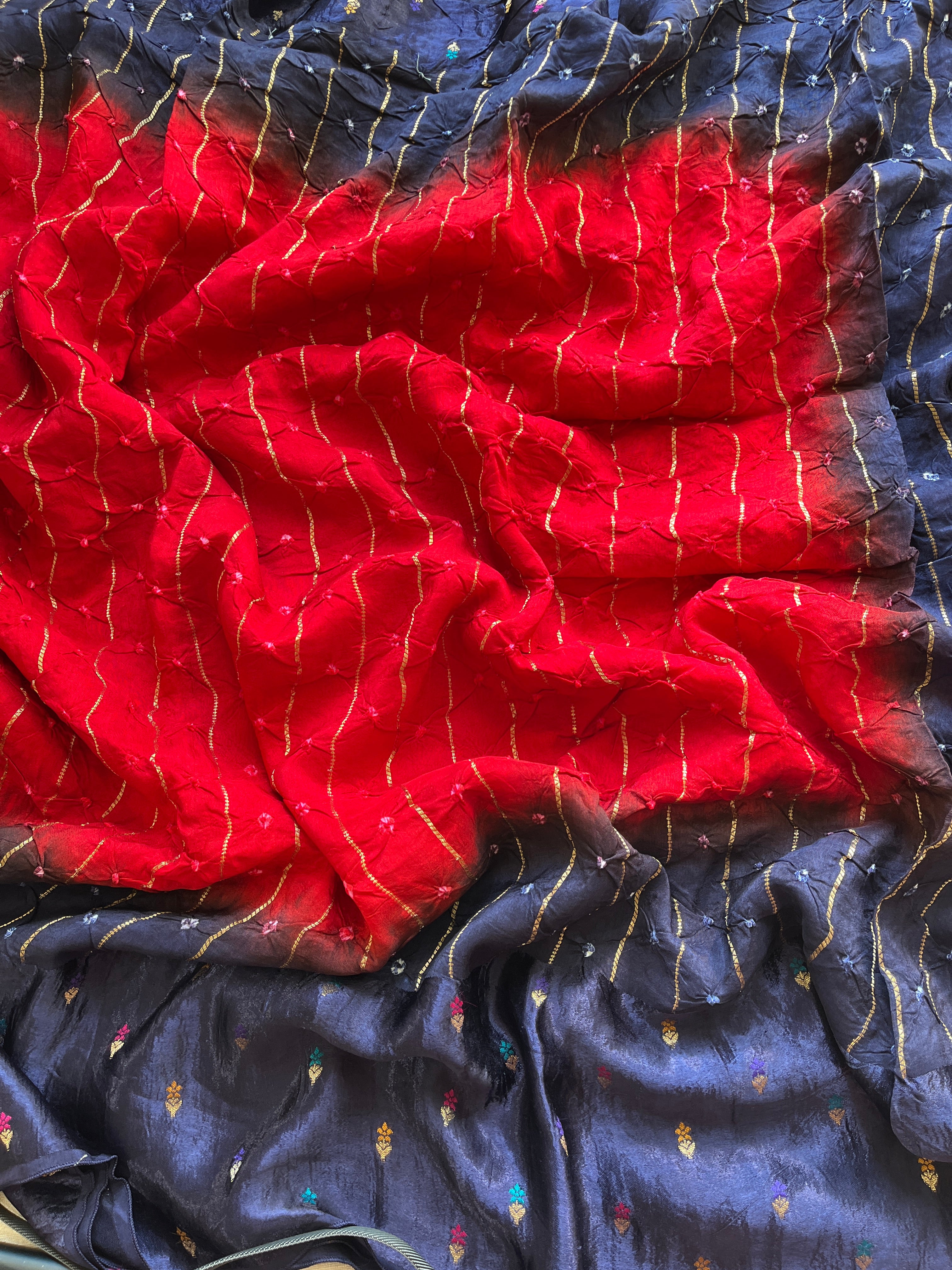 Red Bandhini Saree