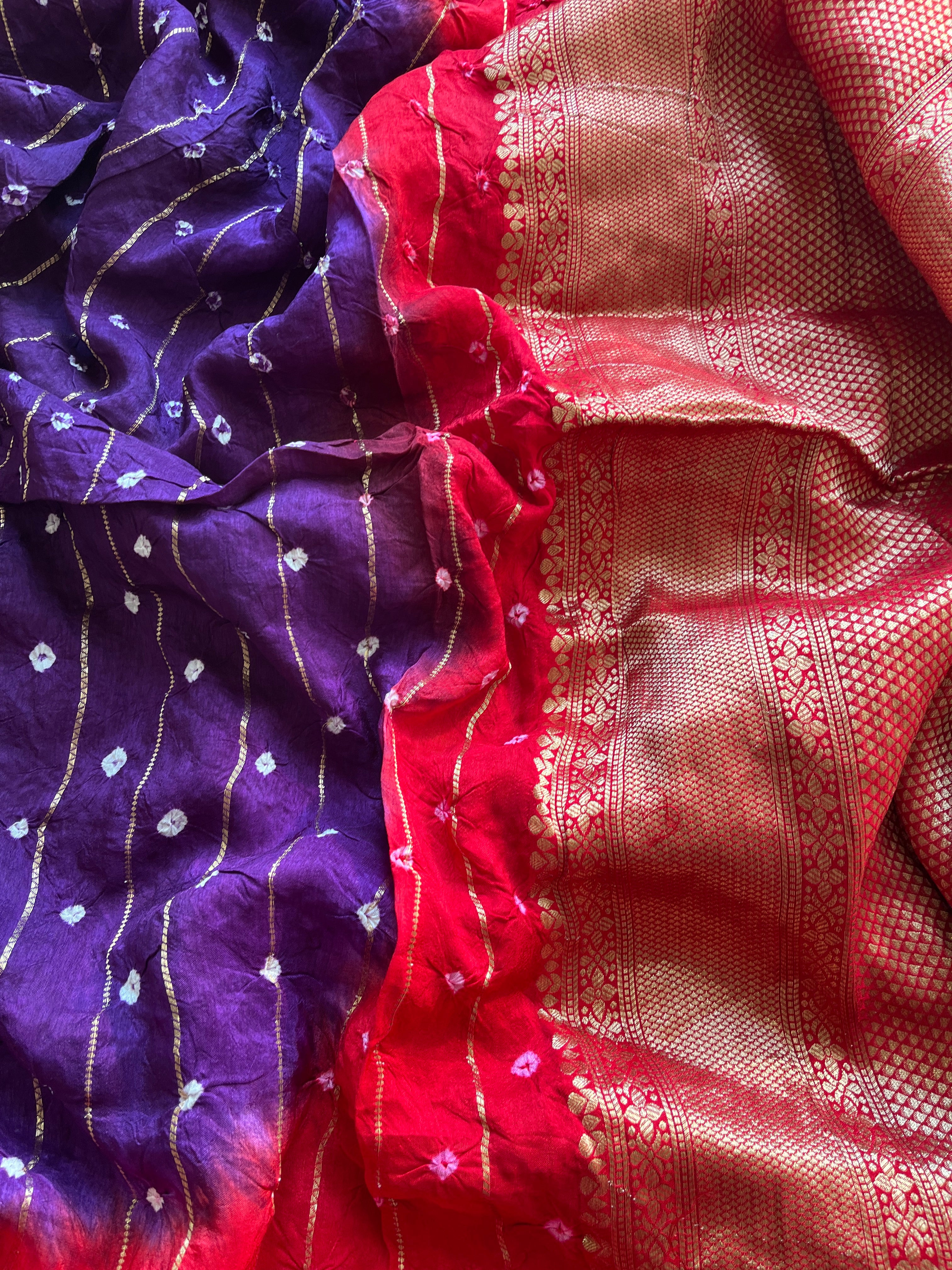 Purple Bandhini Saree