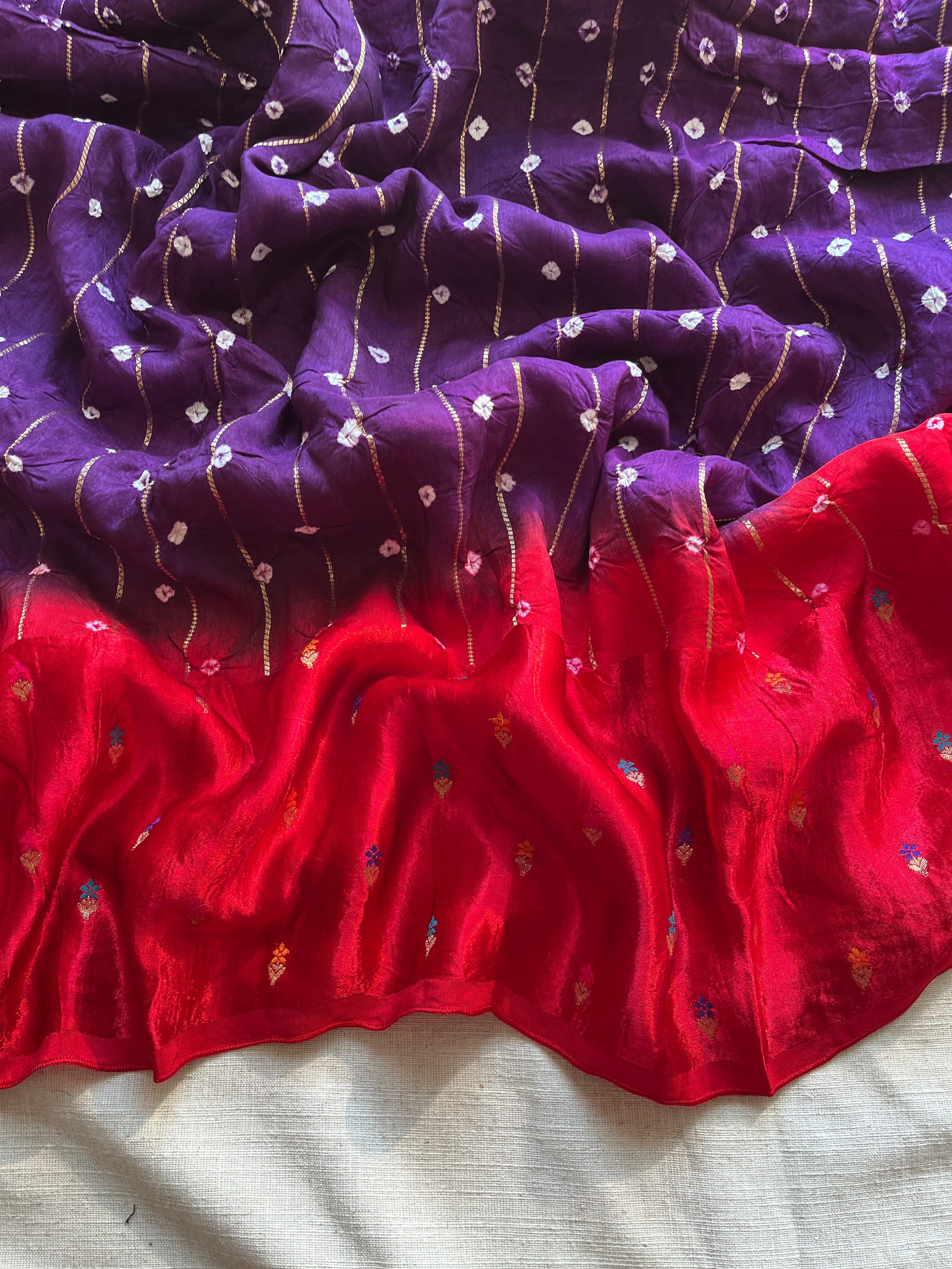 Purple Bandhini Saree