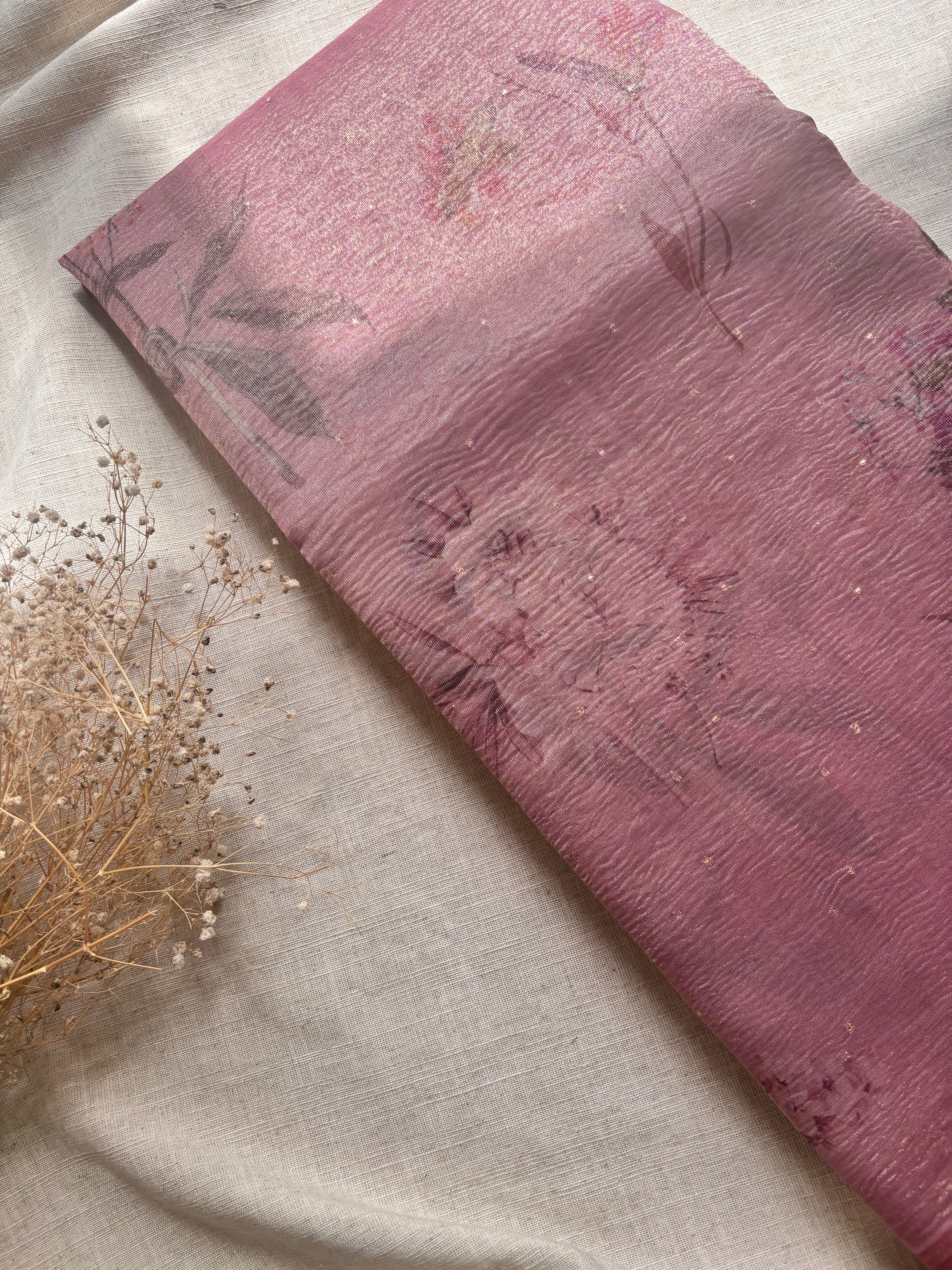 Pastel Pink Tissue Saree