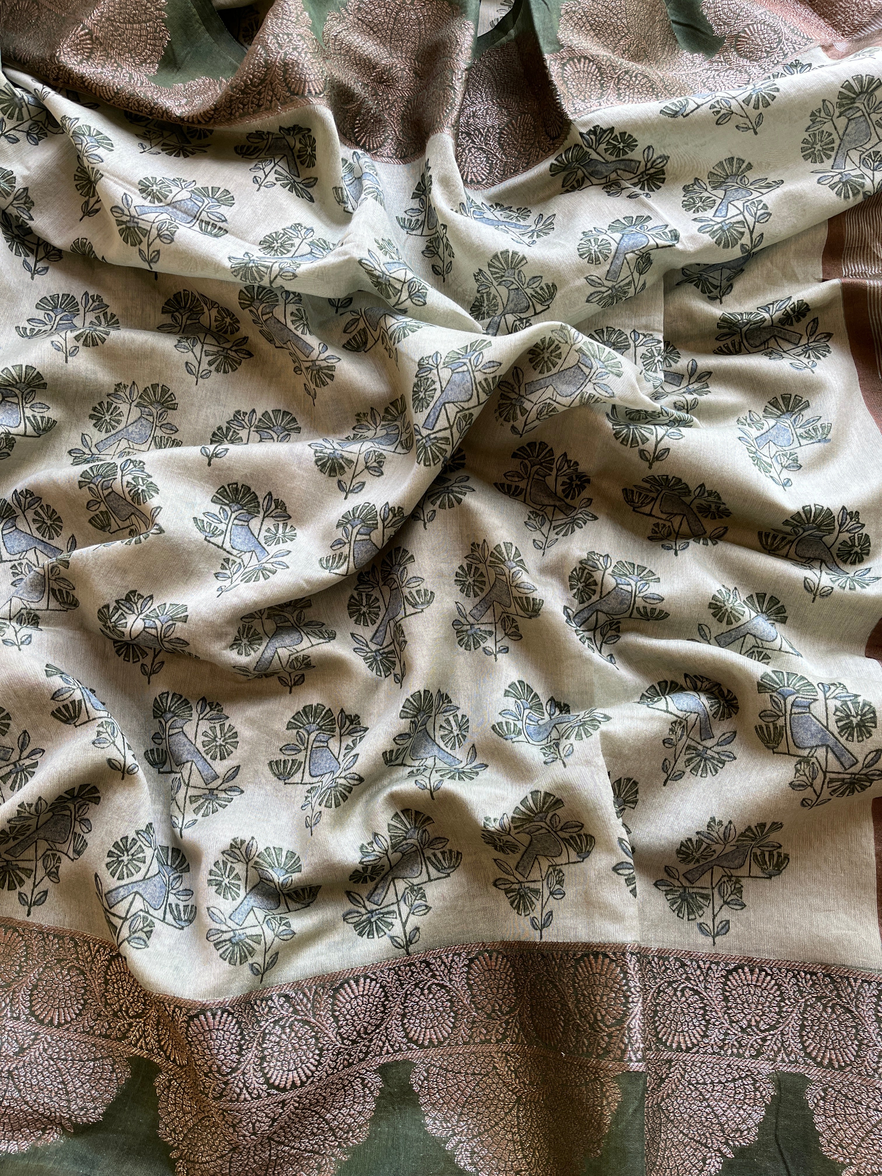 Green Chanderi  Saree