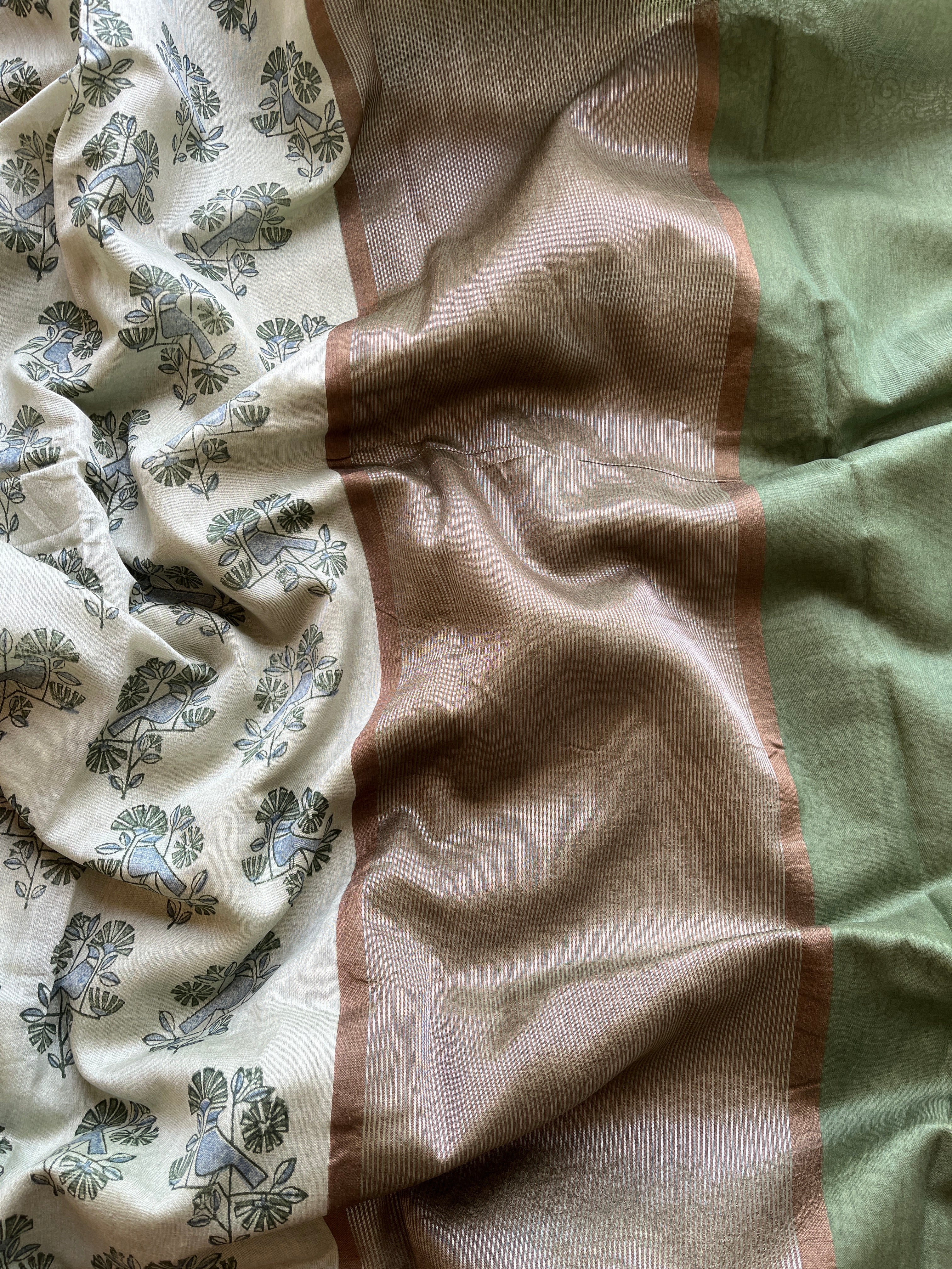 Green Chanderi  Saree