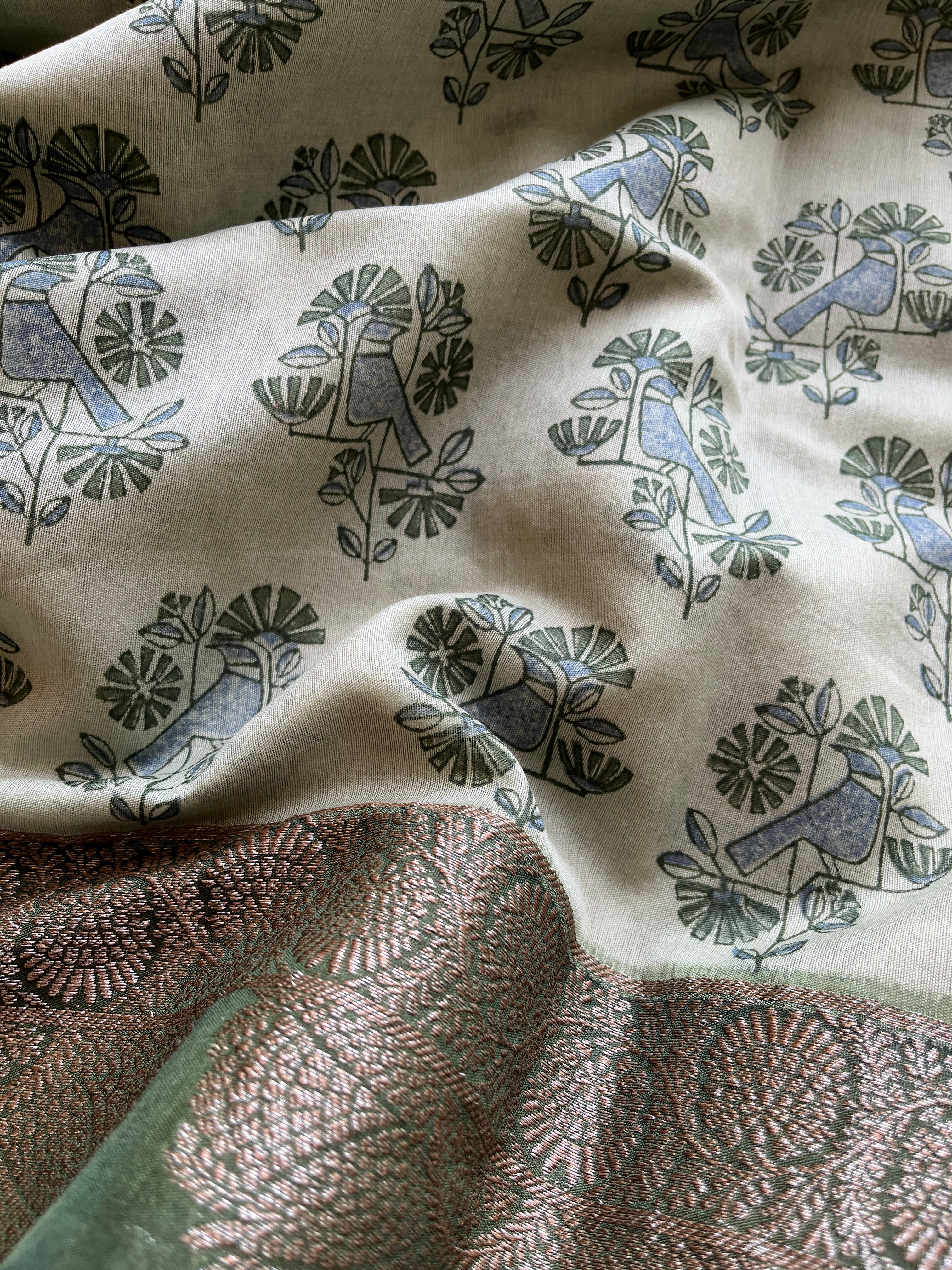 Green Chanderi  Saree