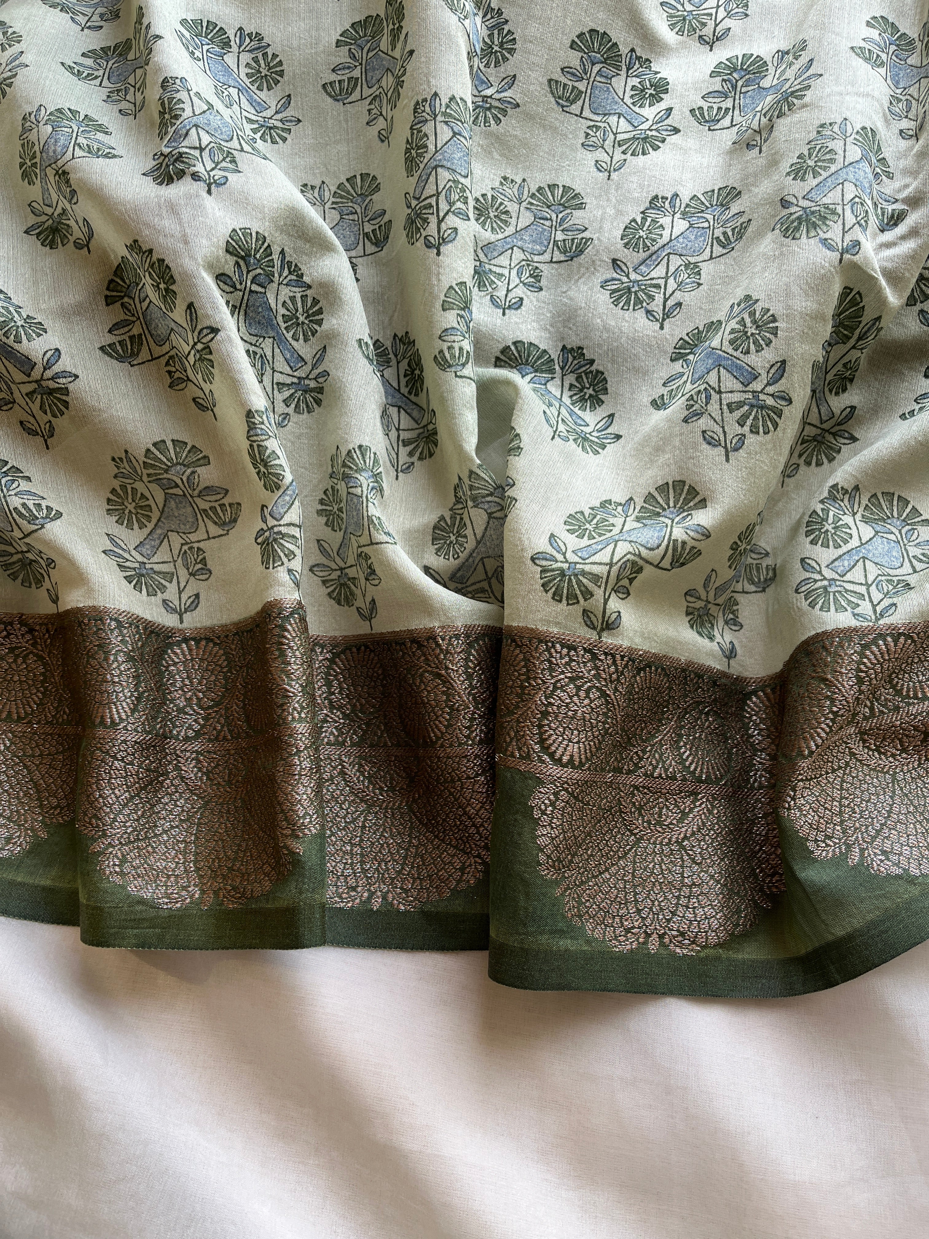 Green Chanderi  Saree