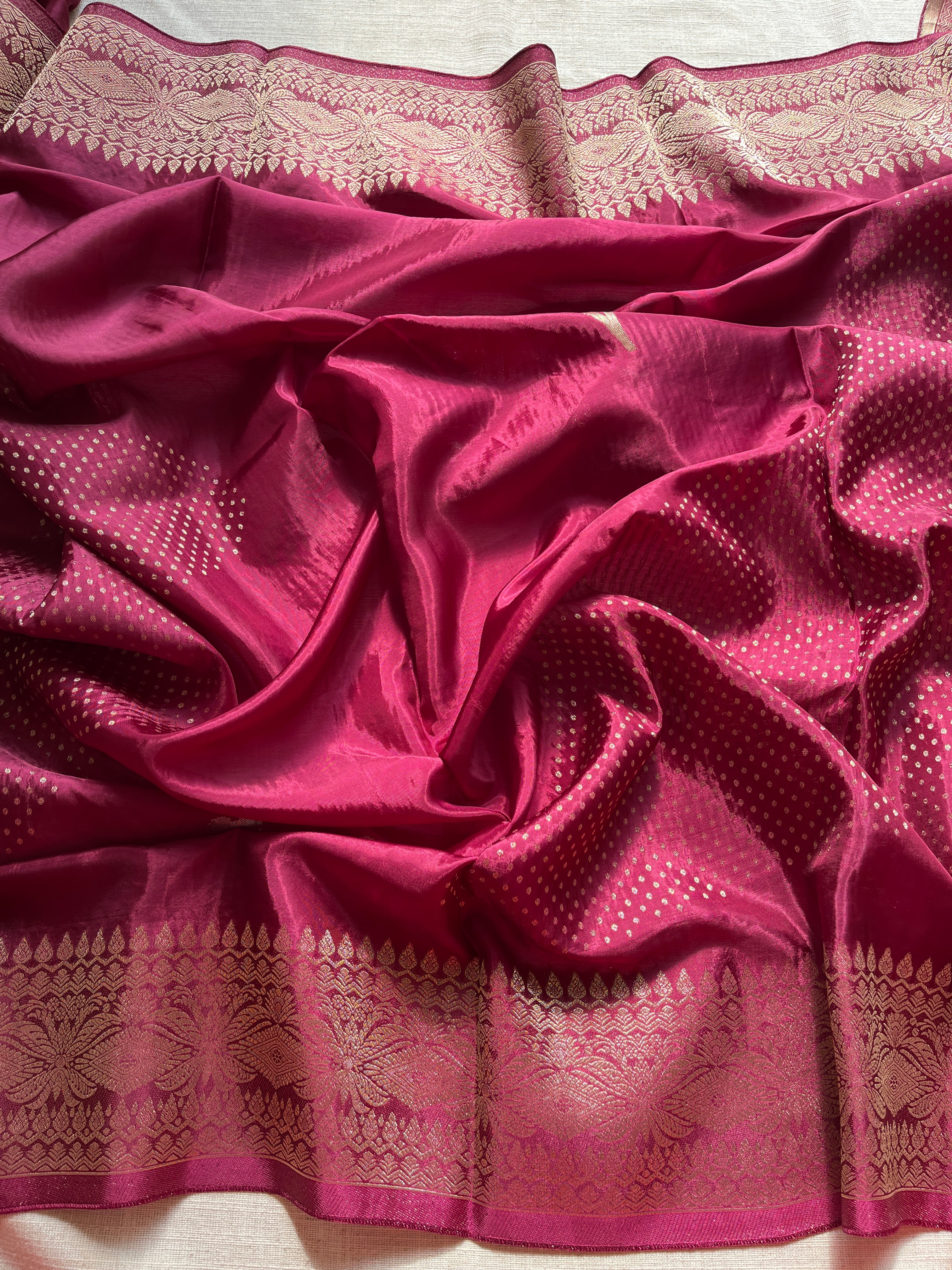 Plum Viscose Silk Saree