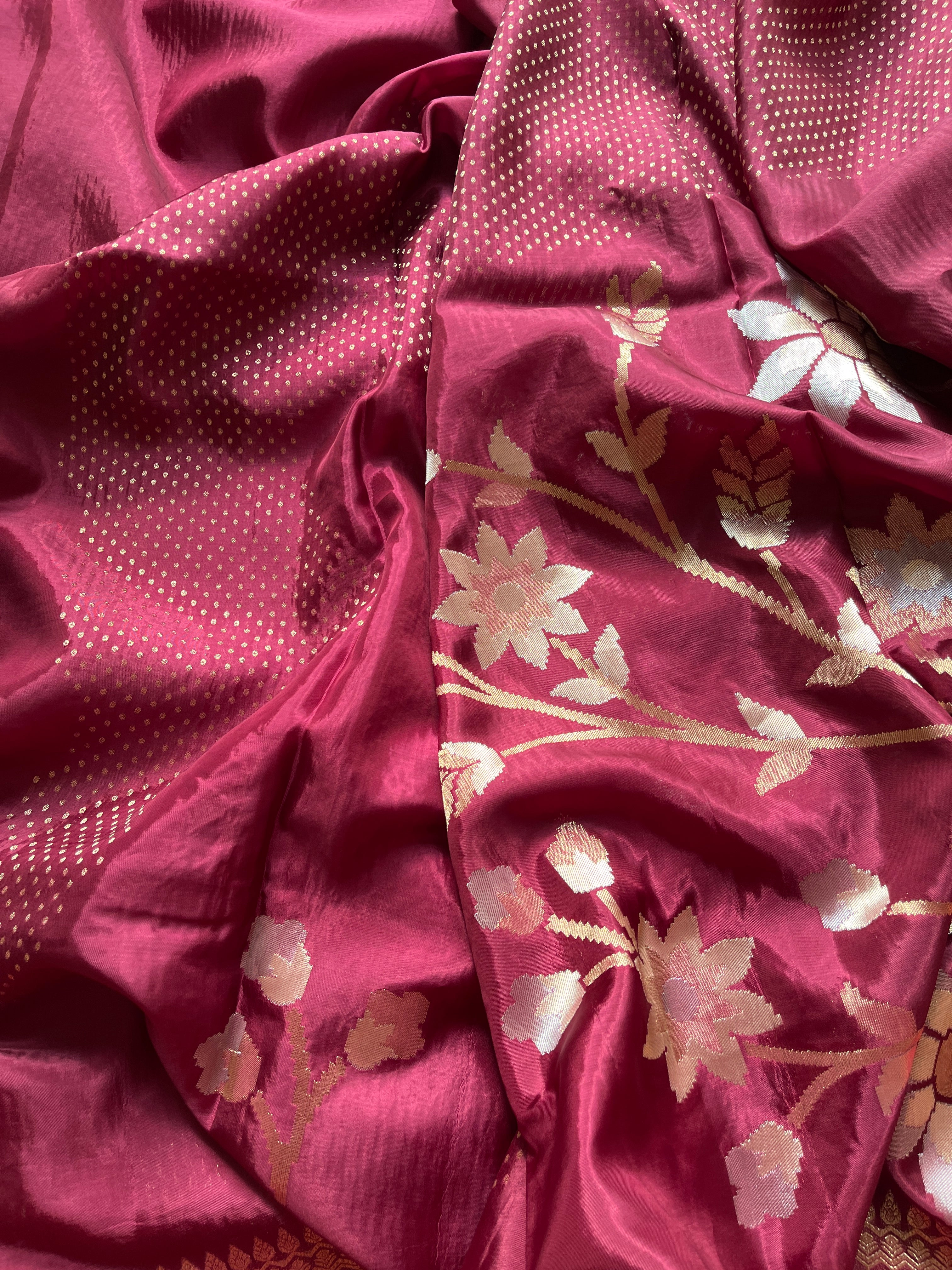 Plum Viscose Silk Saree