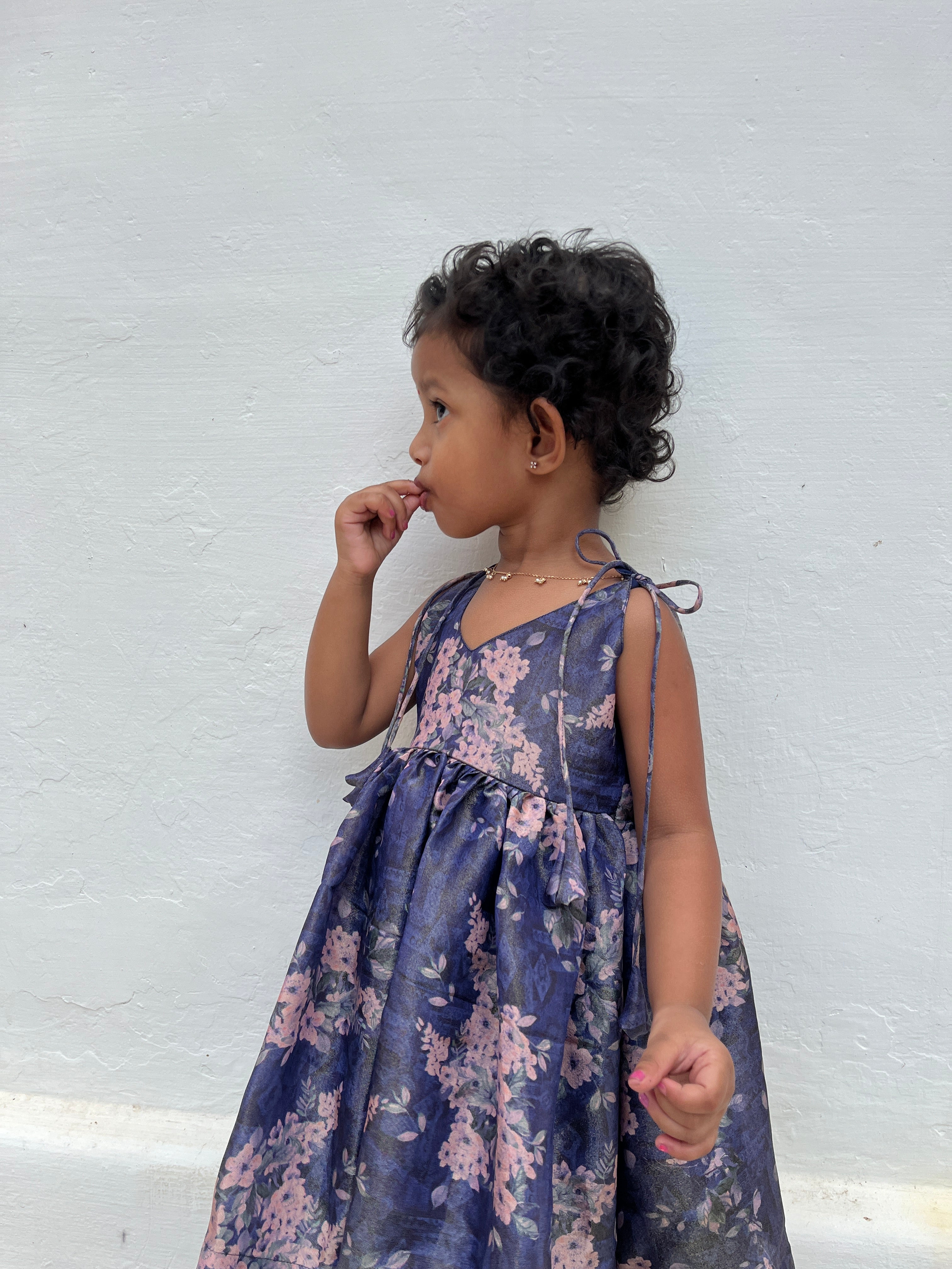 Violet Pure Tissue Tie-up frocks