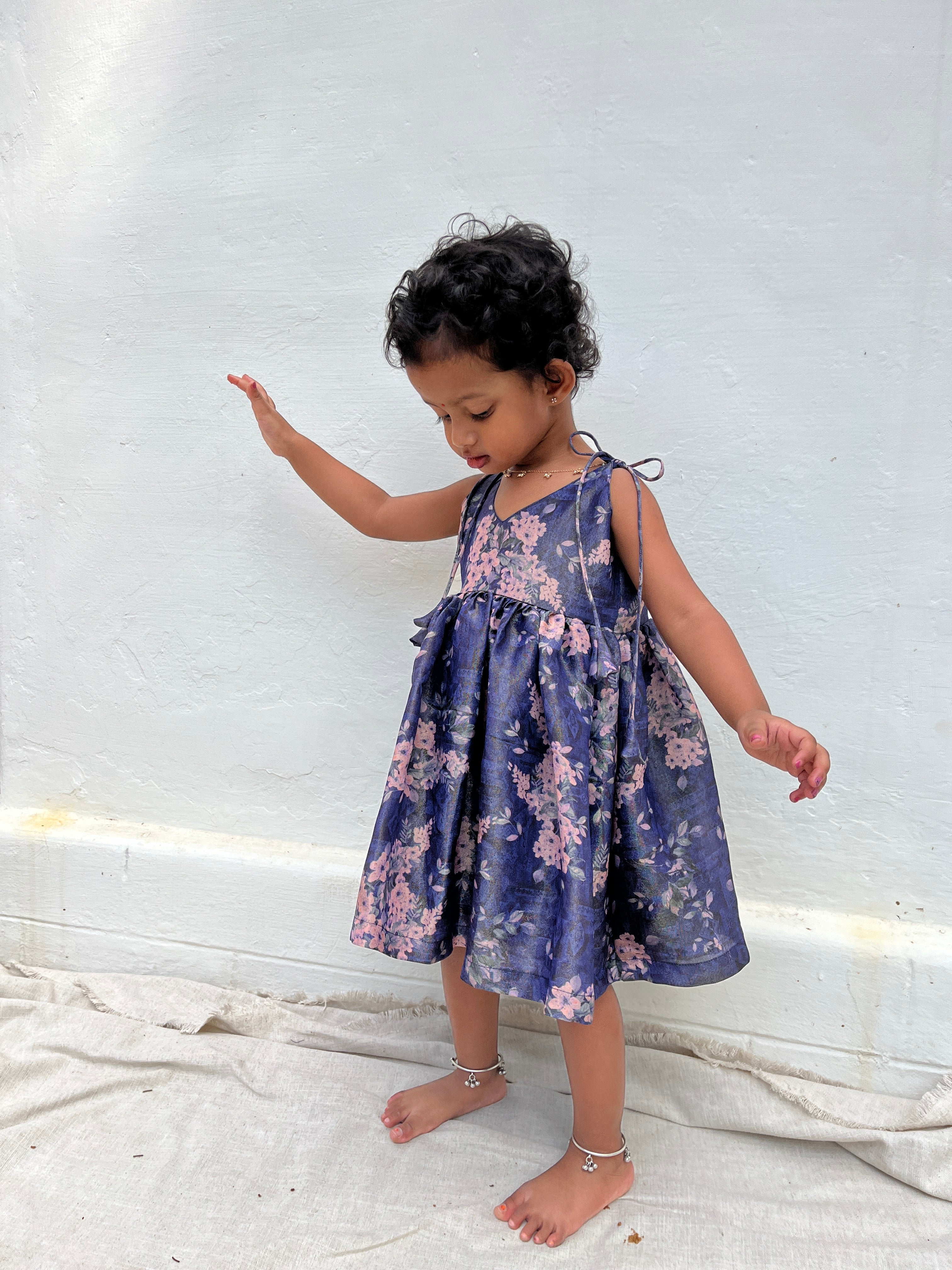 Violet Pure Tissue Tie-up frocks