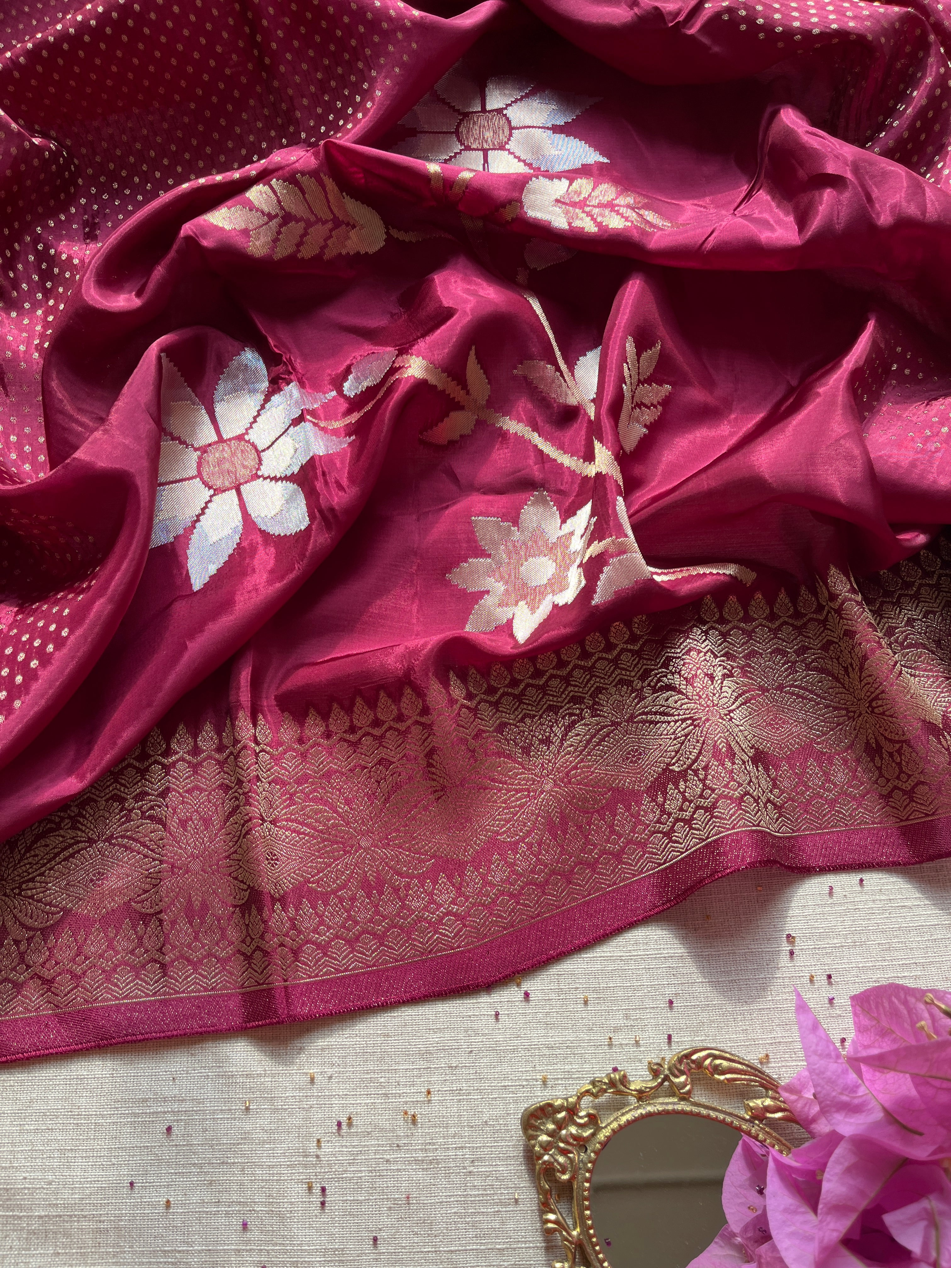 Plum Viscose Silk Saree