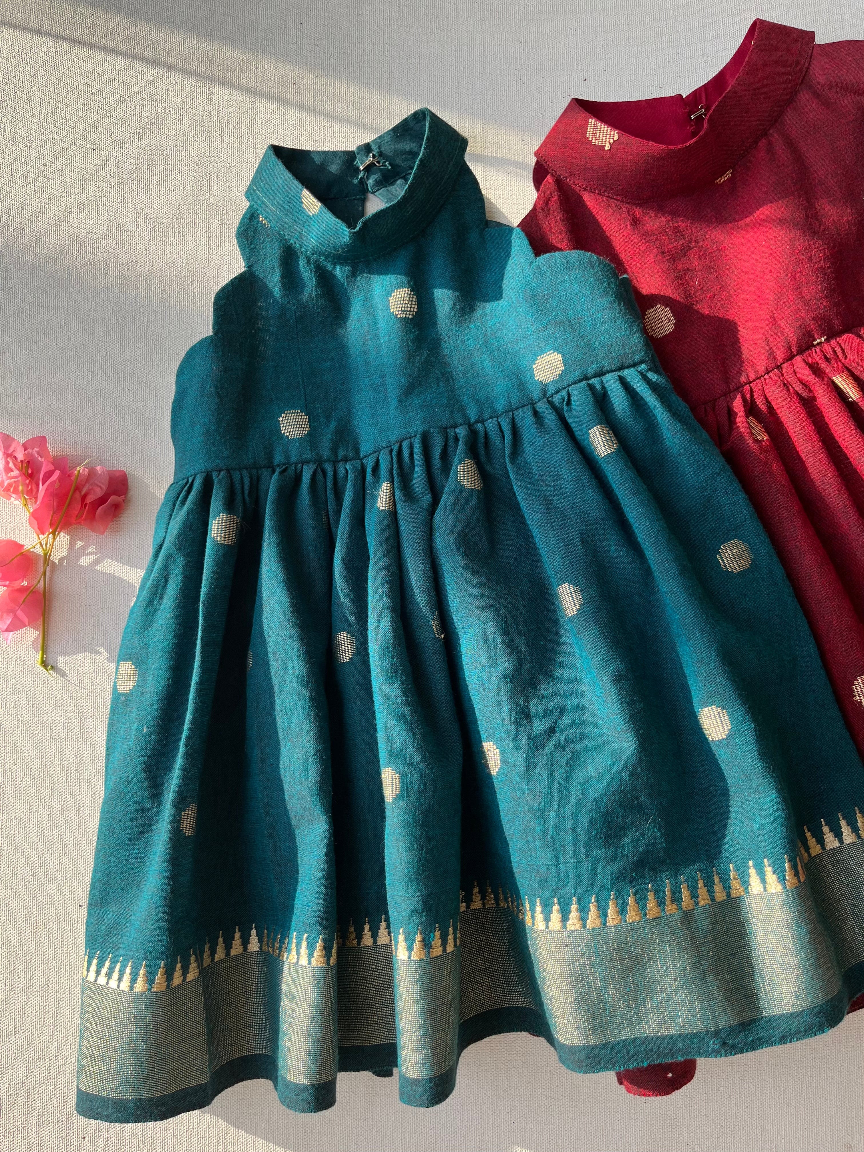 Dark Green Scallop Frock