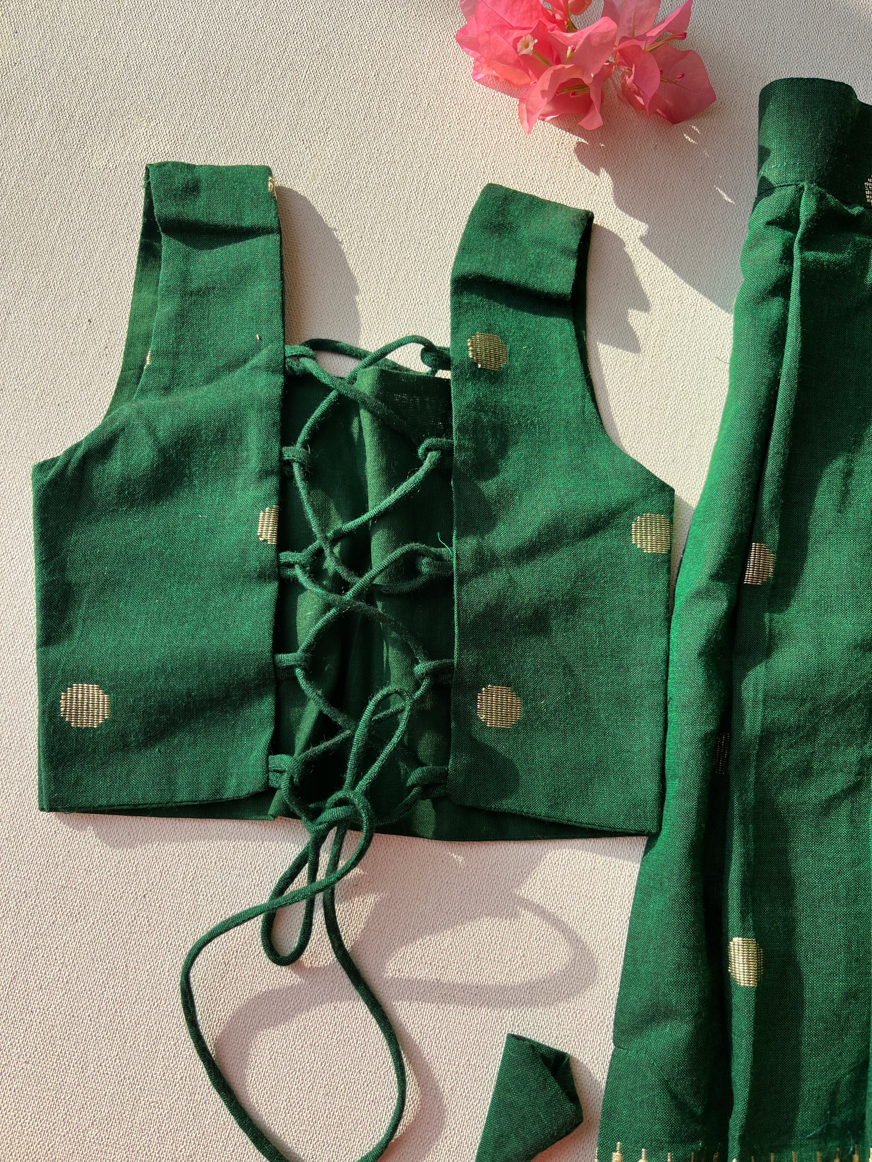 Bottle Green Skirt & Top set