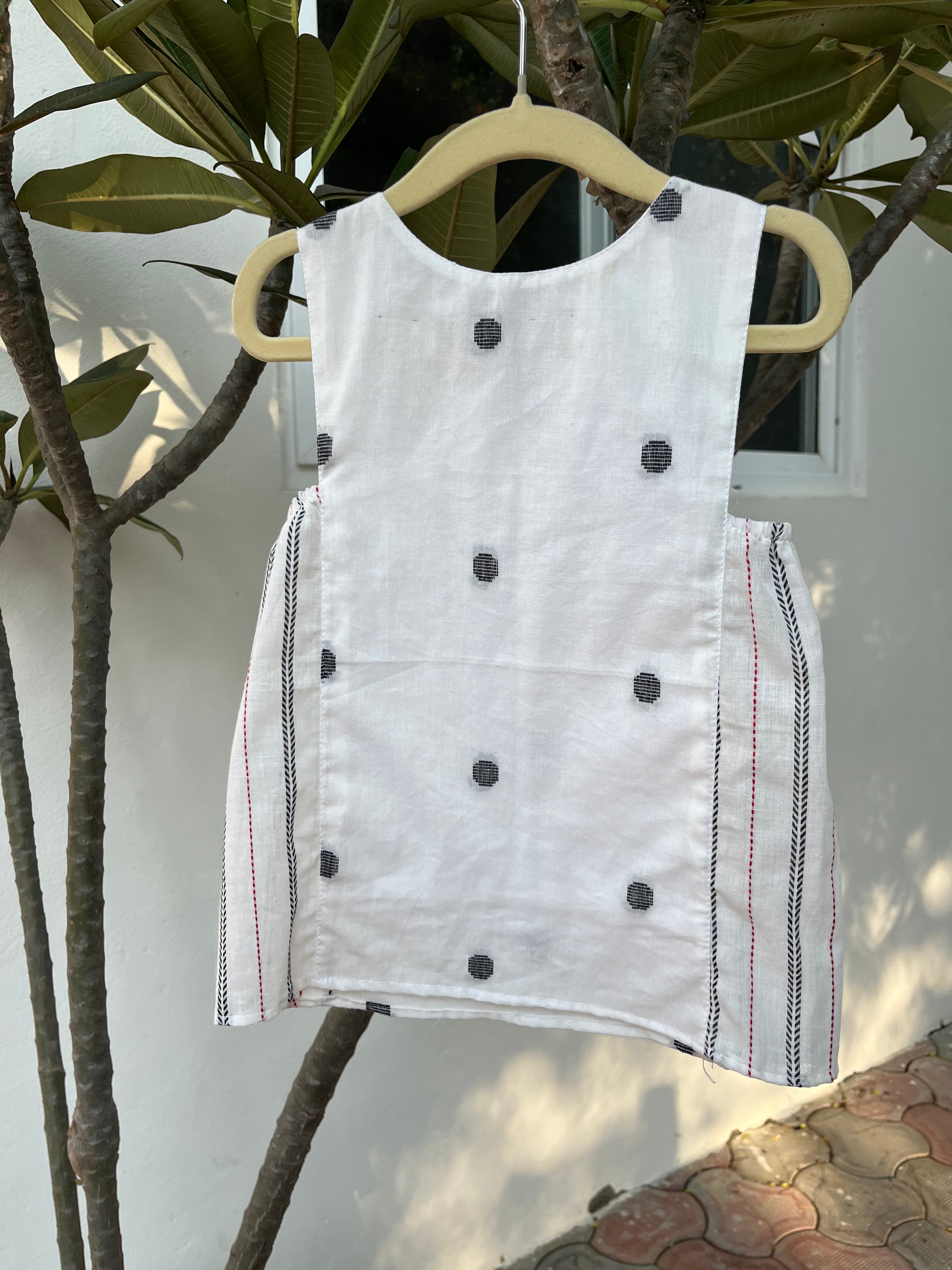 White Polka A line frock