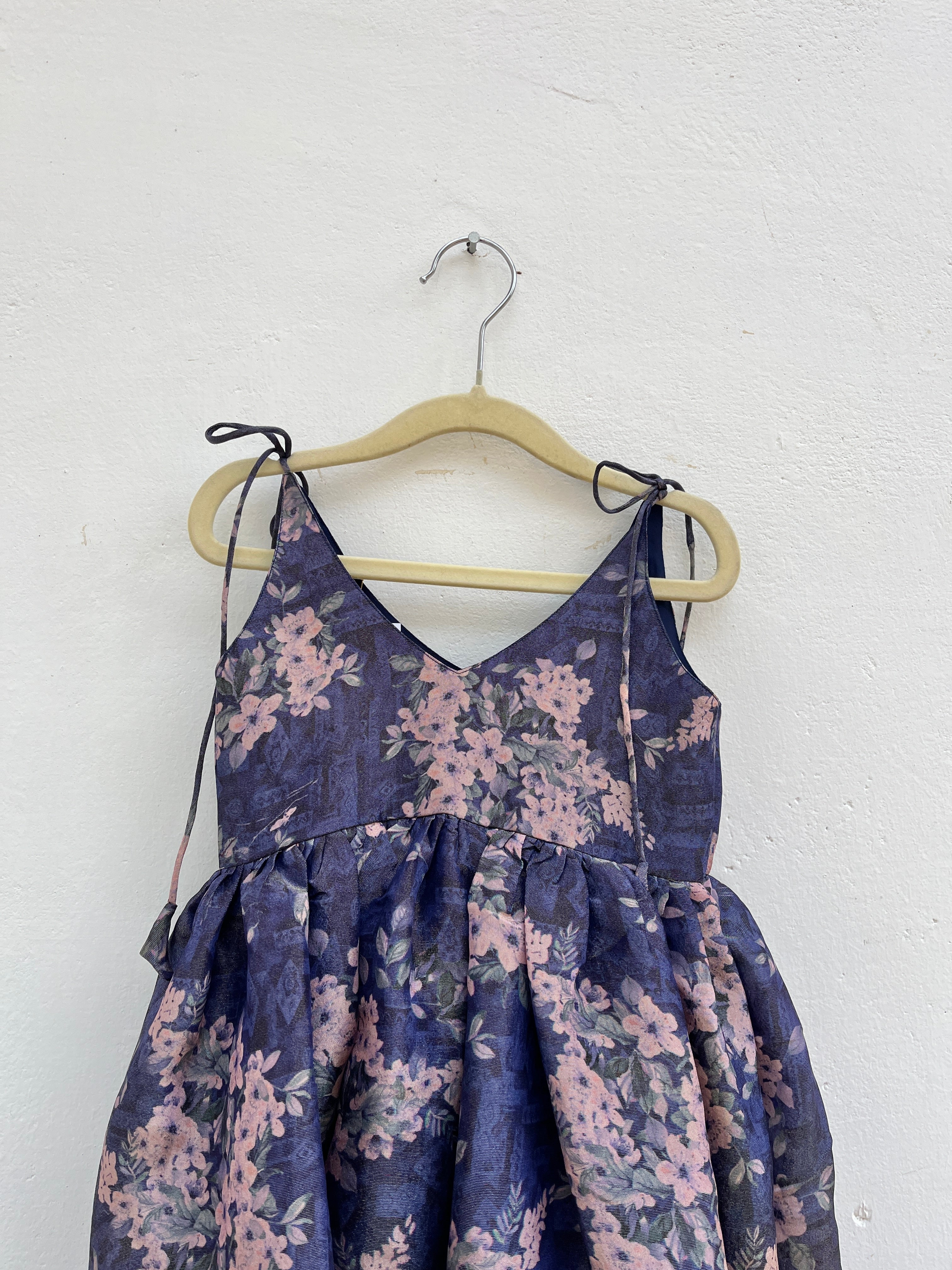 Violet Pure Tissue Tie-up frocks