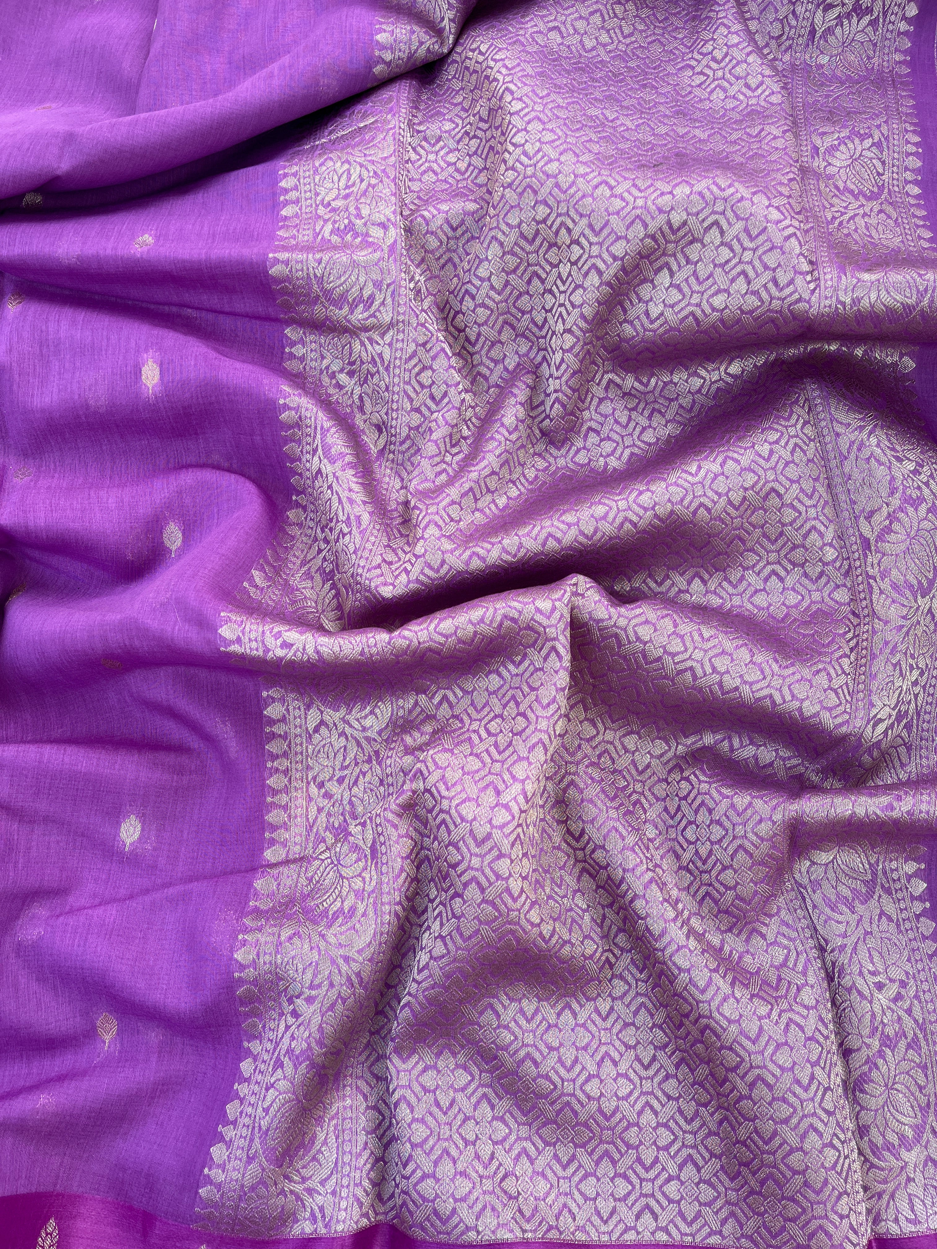 Violet Silk cotton saree