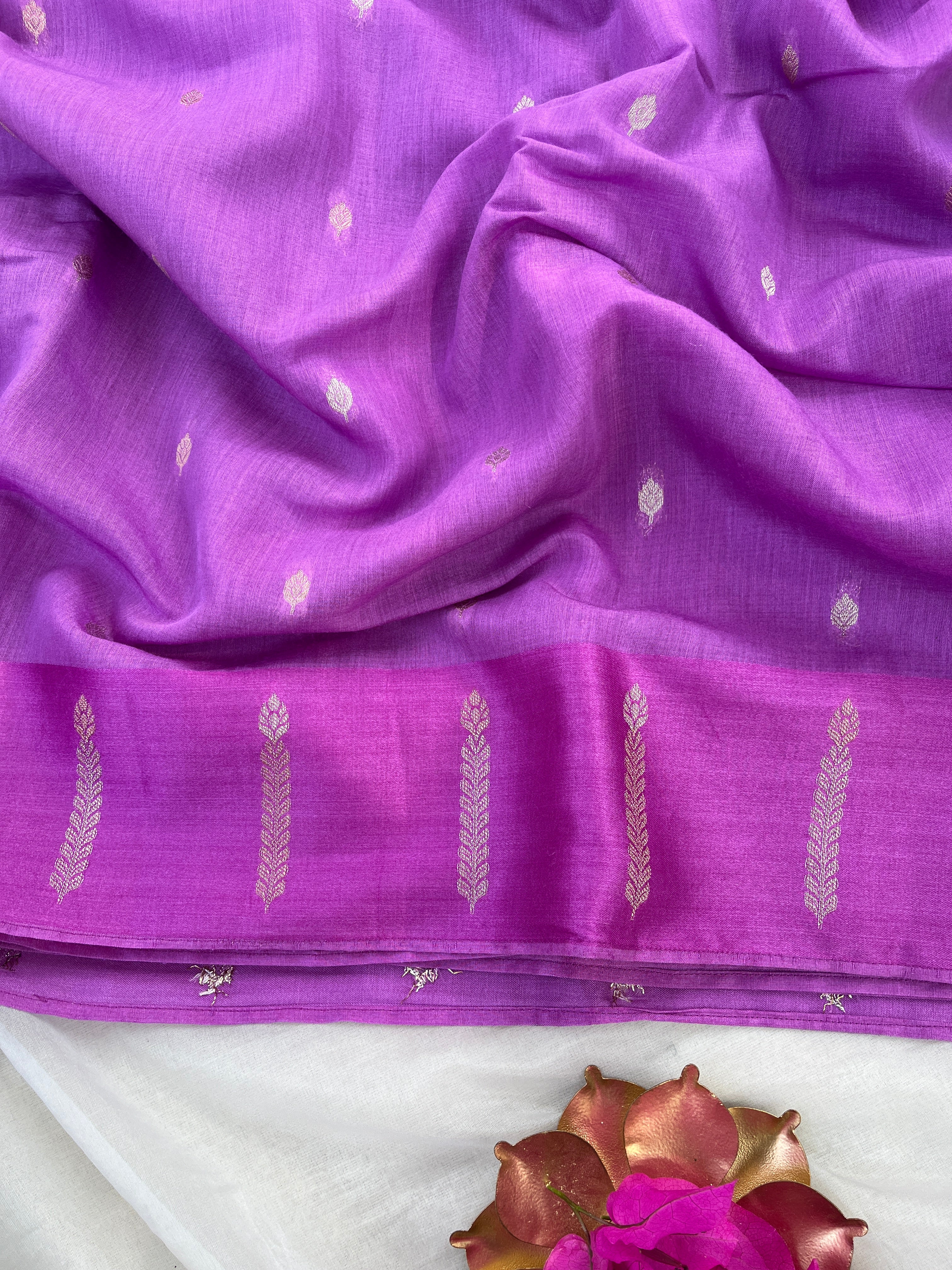 Violet Silk cotton saree