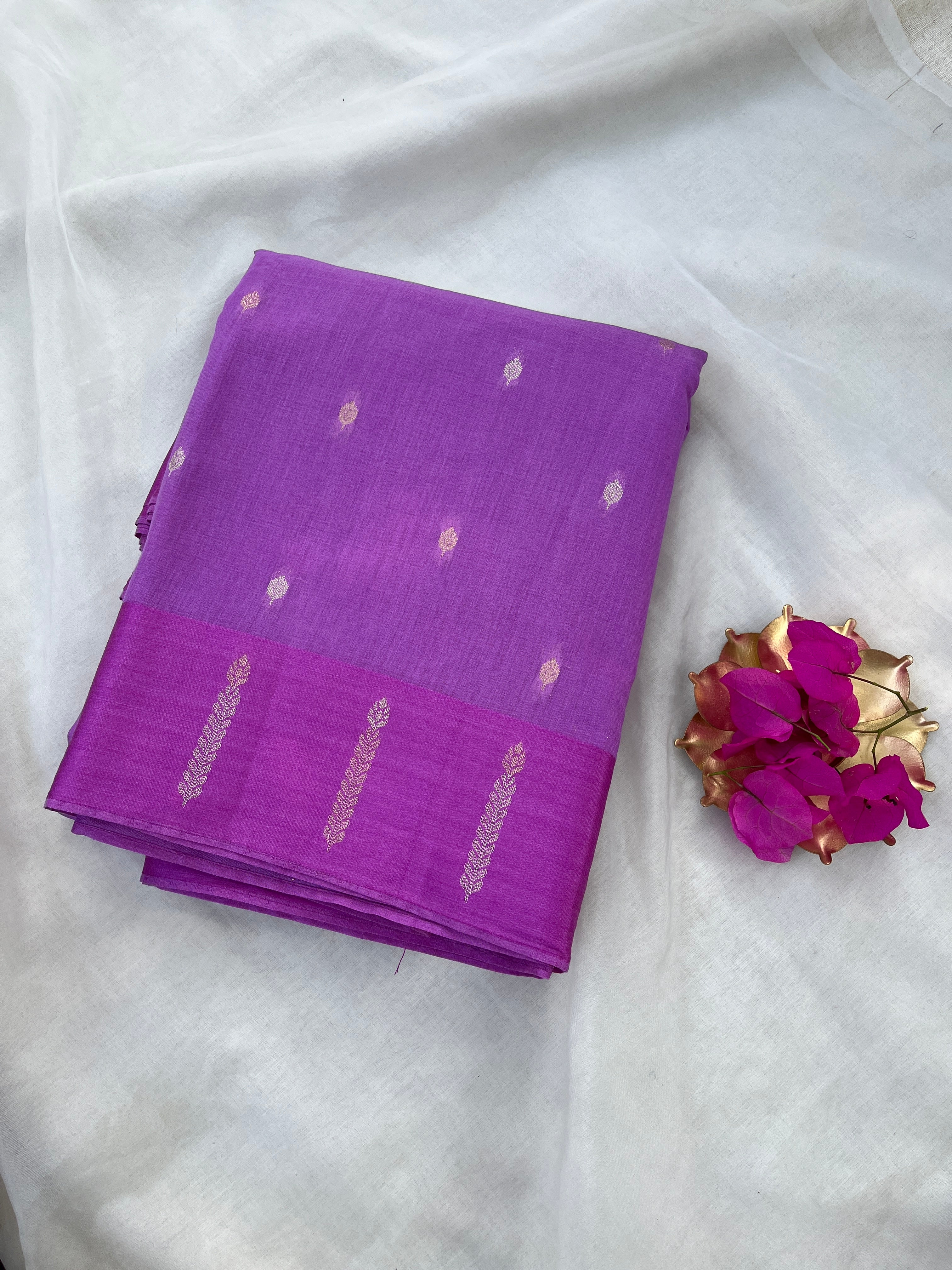 Violet Silk cotton saree