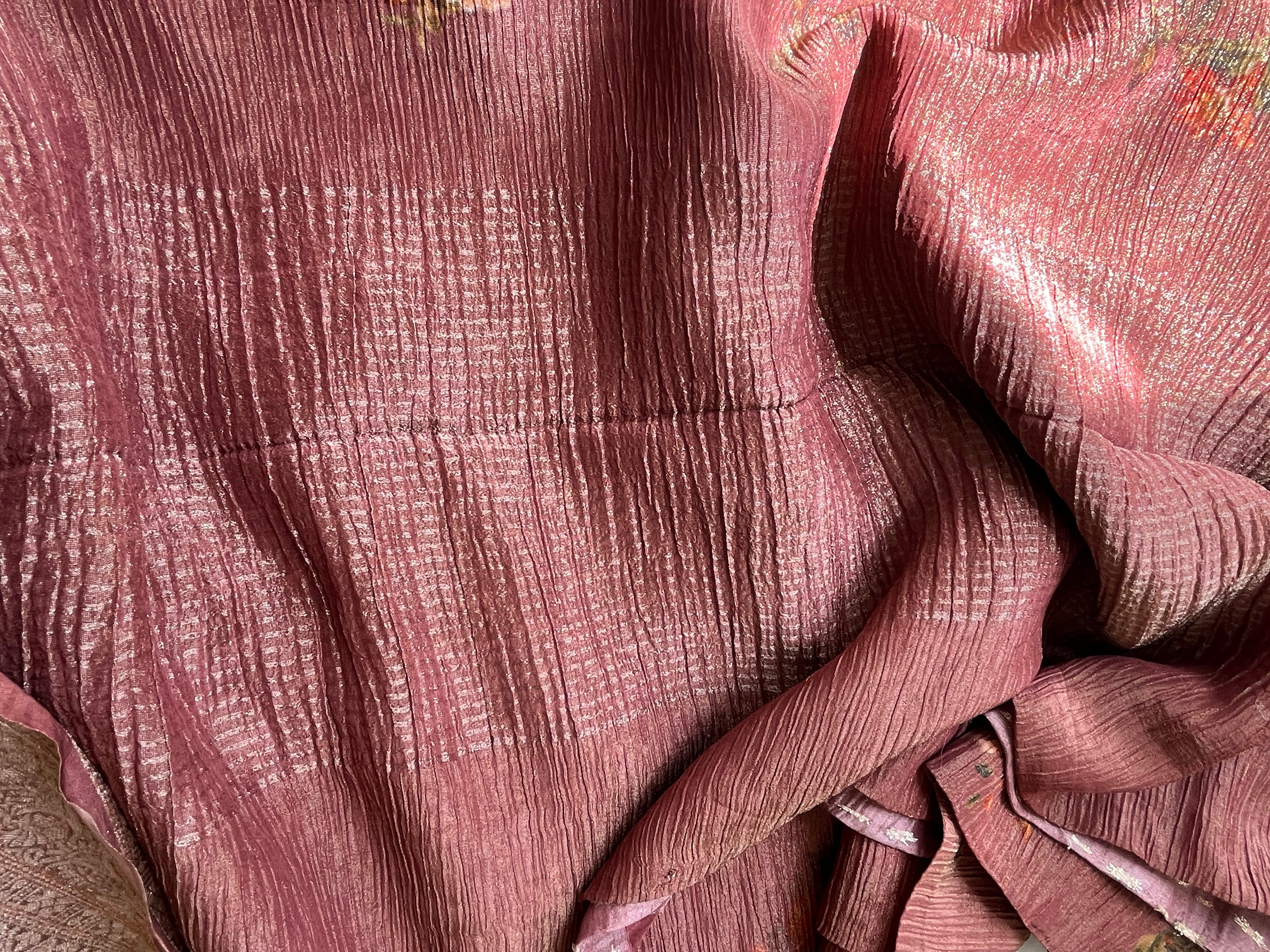 Blue, Green, Grey & Brown Tissue Georgette Sarees