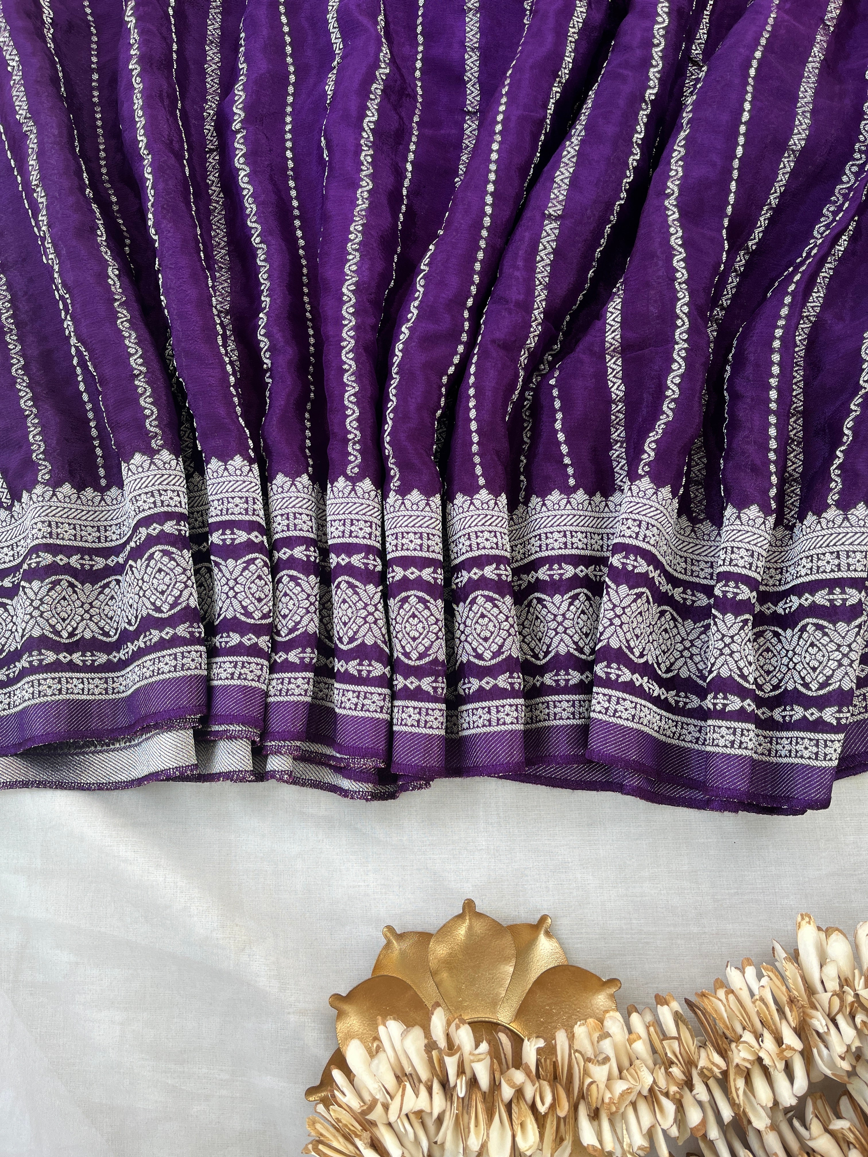Purple Banaras Georgette Saree