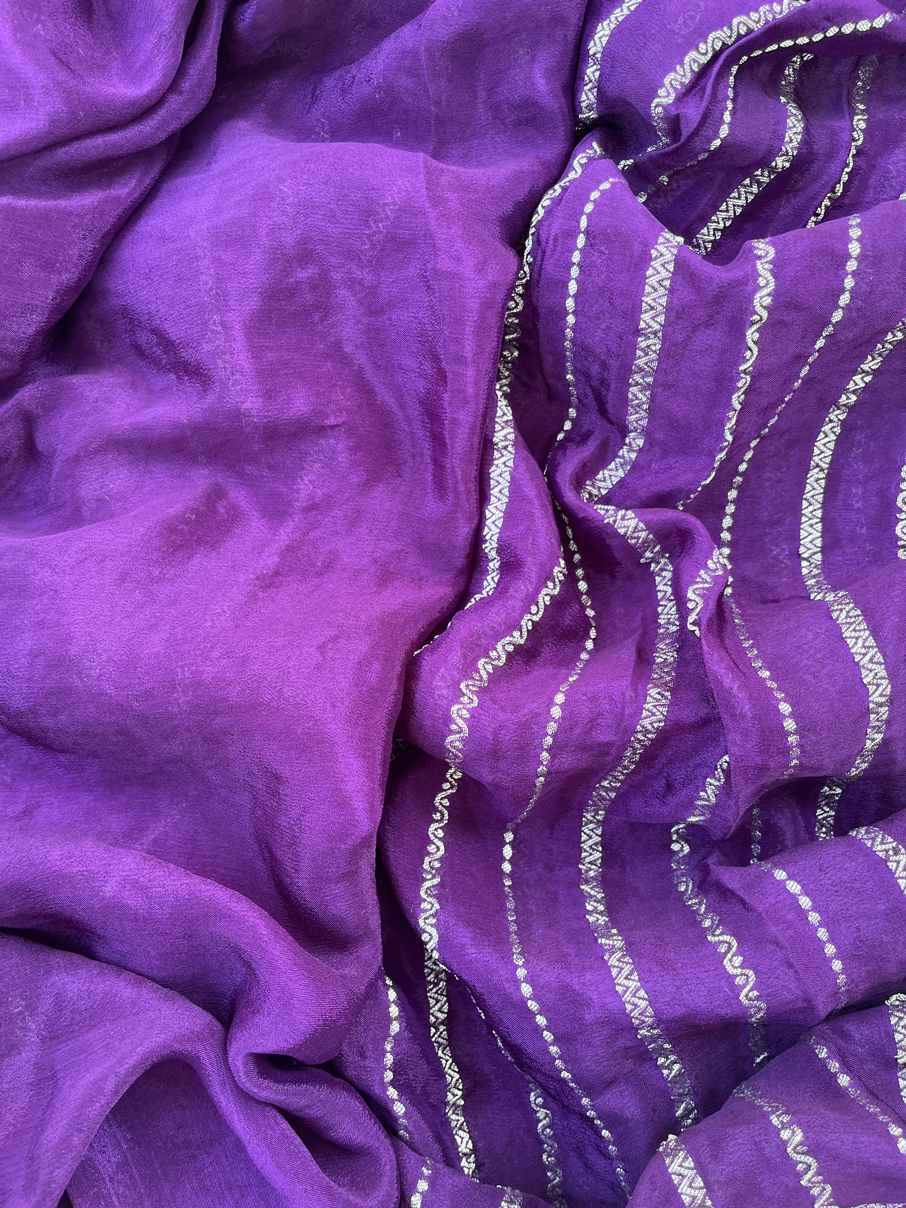 Purple Banaras Georgette Saree