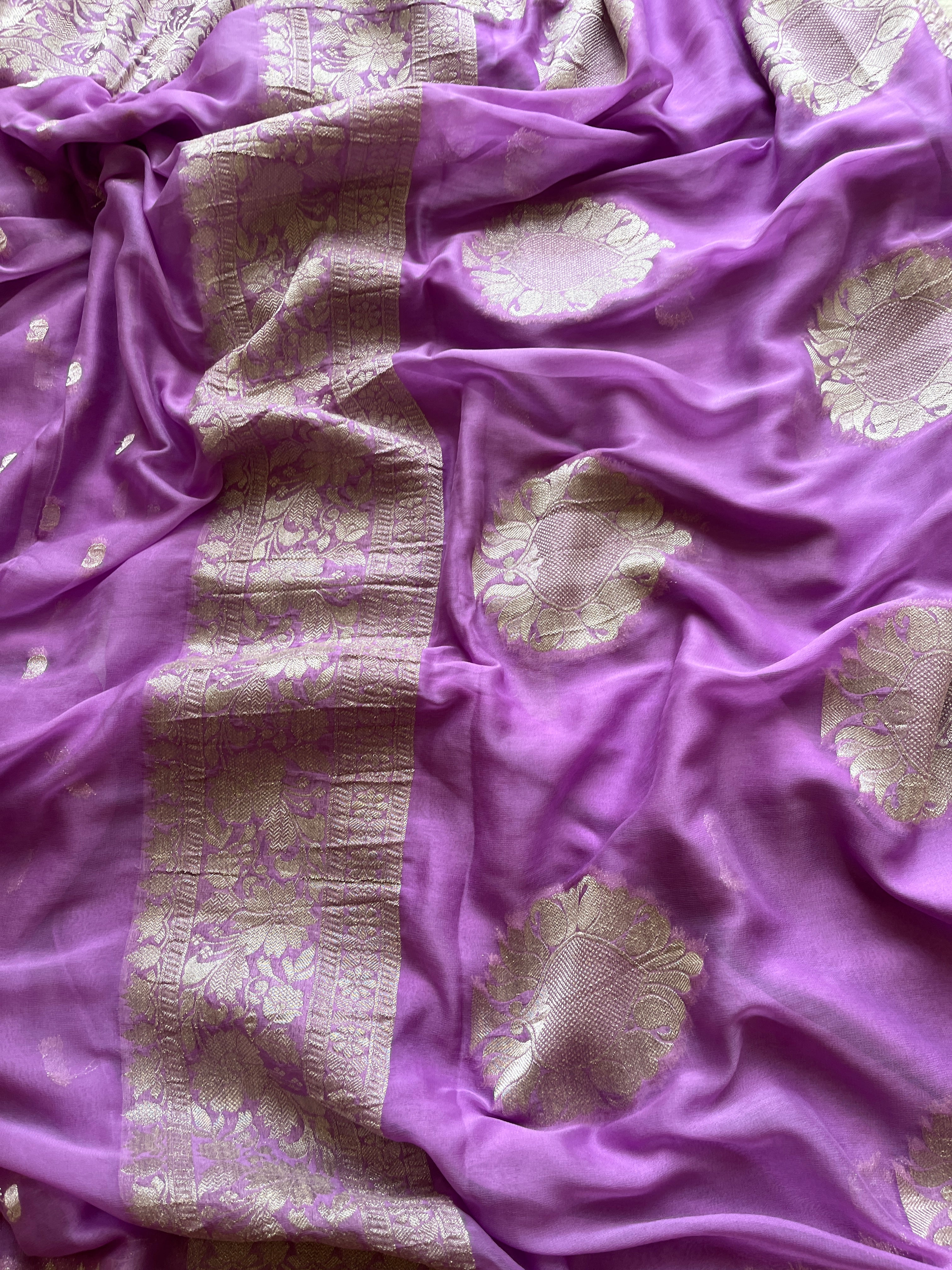 Lavender Chiffon Saree