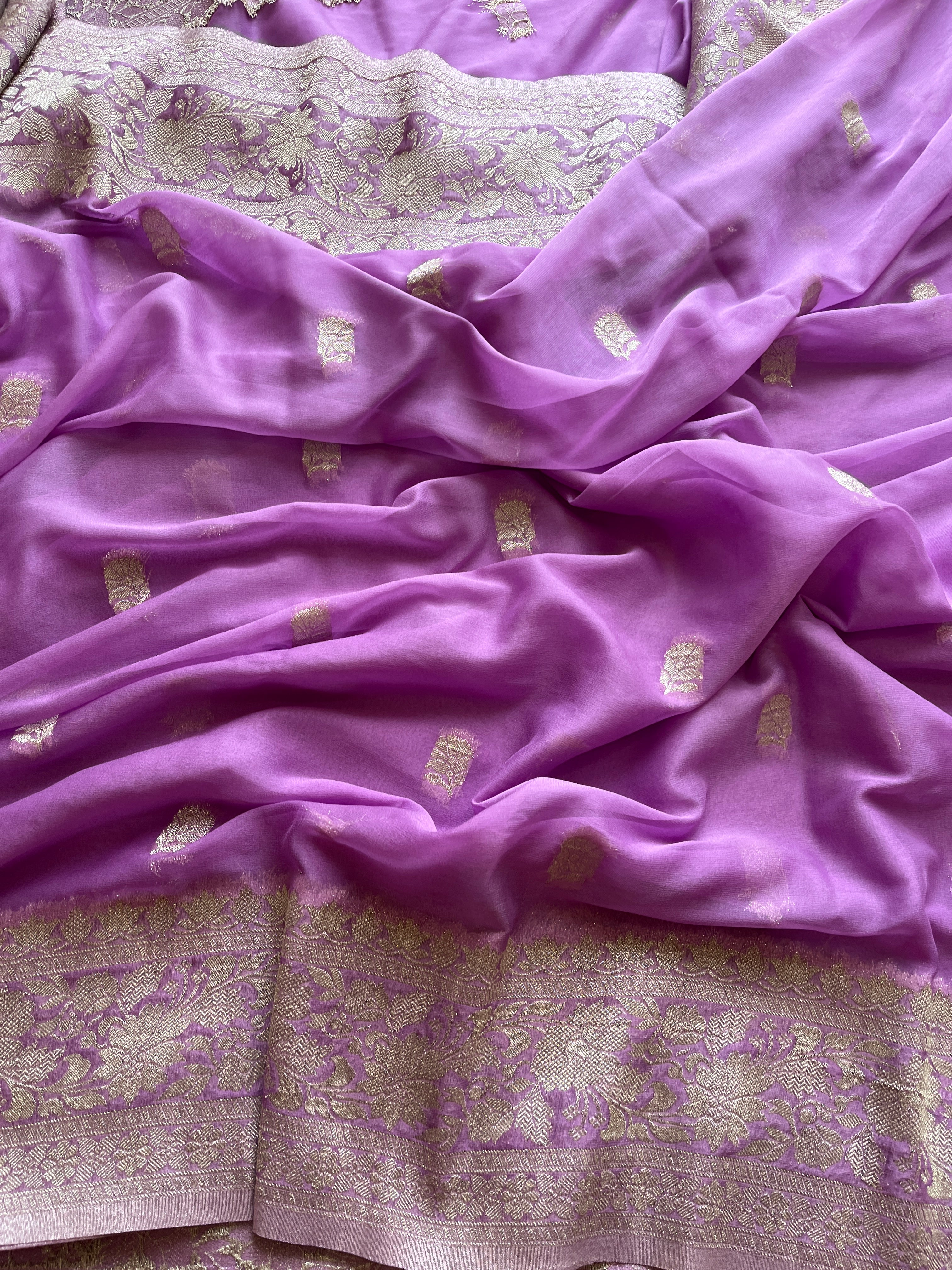 Lavender Chiffon Saree