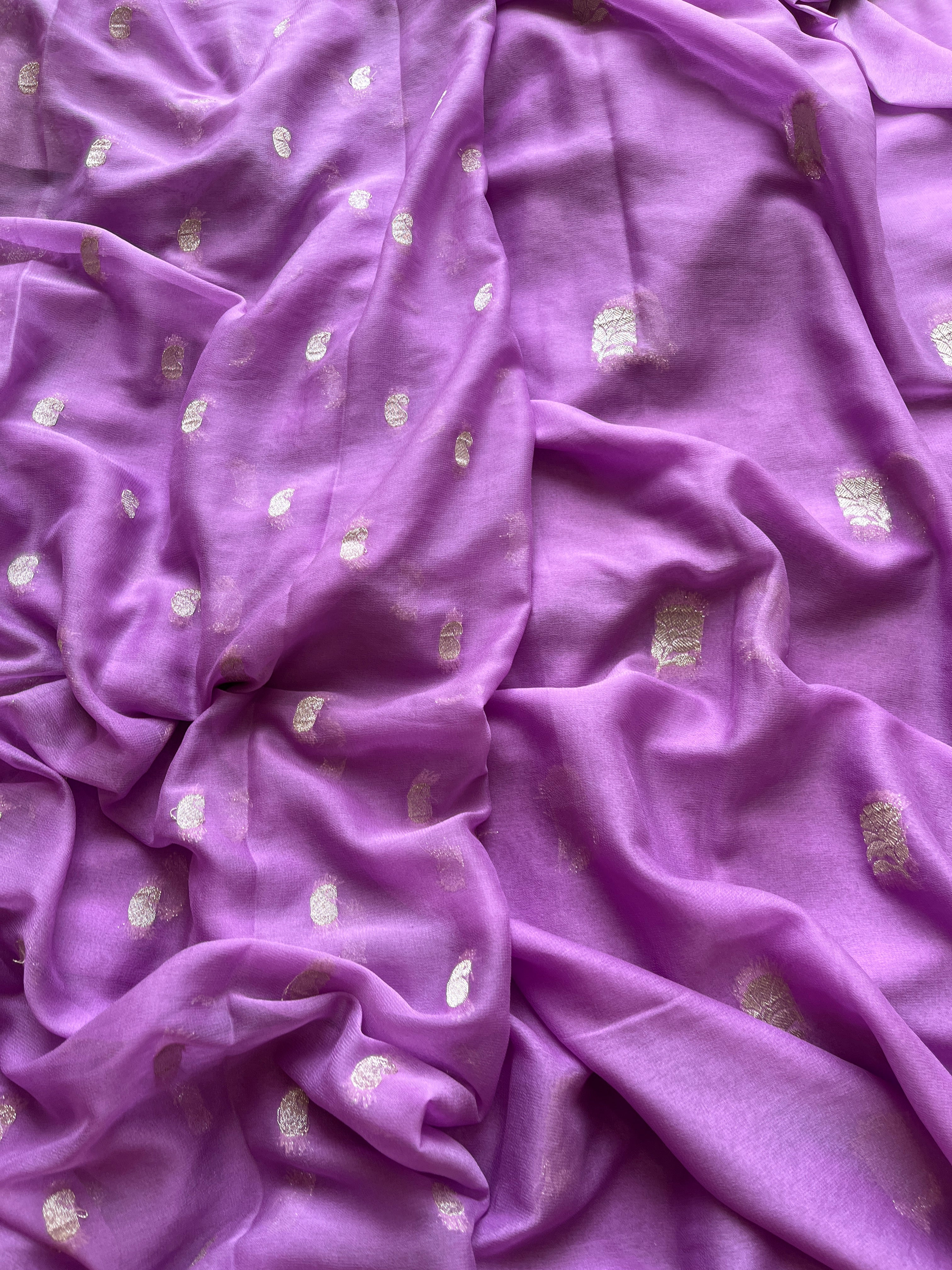 Lavender Chiffon Saree