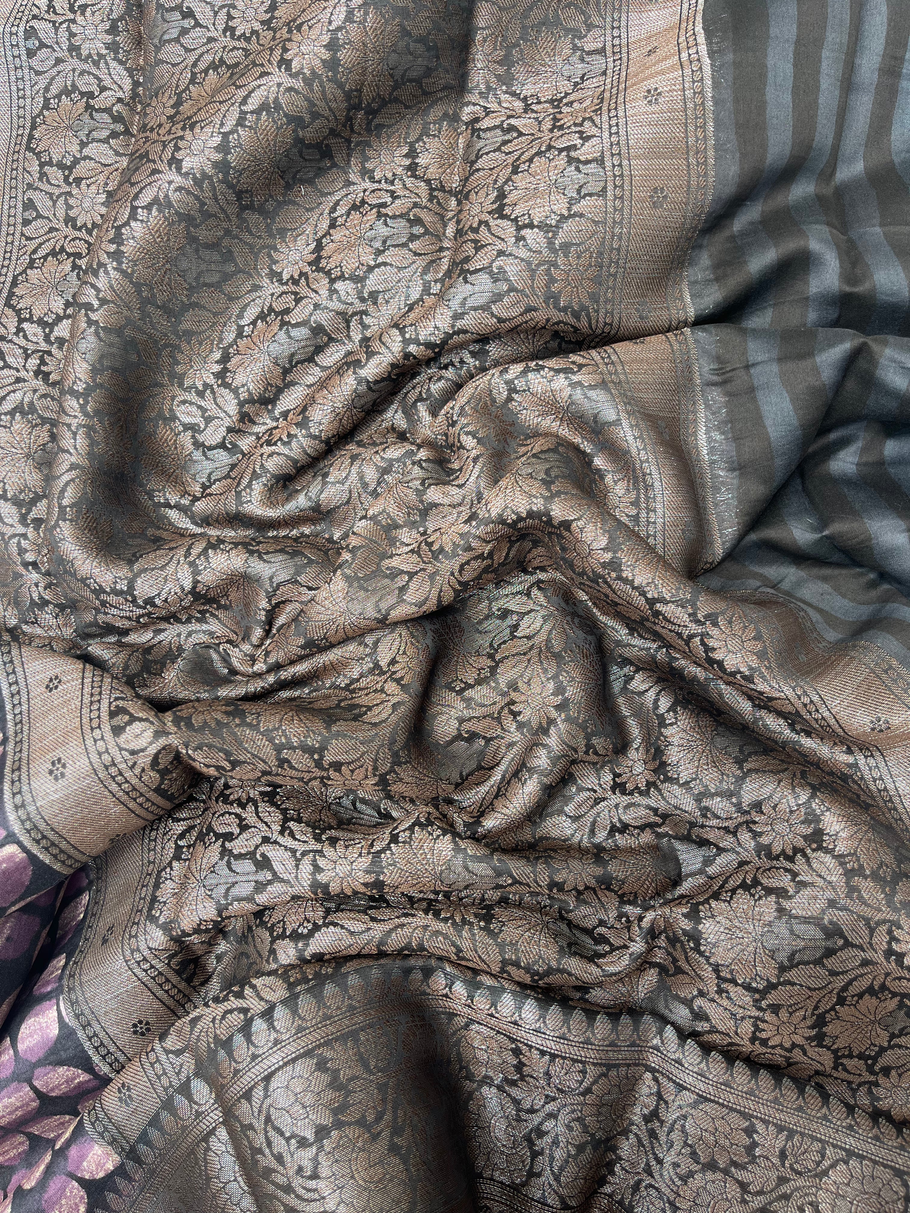 Purple, Pink, Yellow & Blue Multicolor Pure Cotton Chanderi Saree