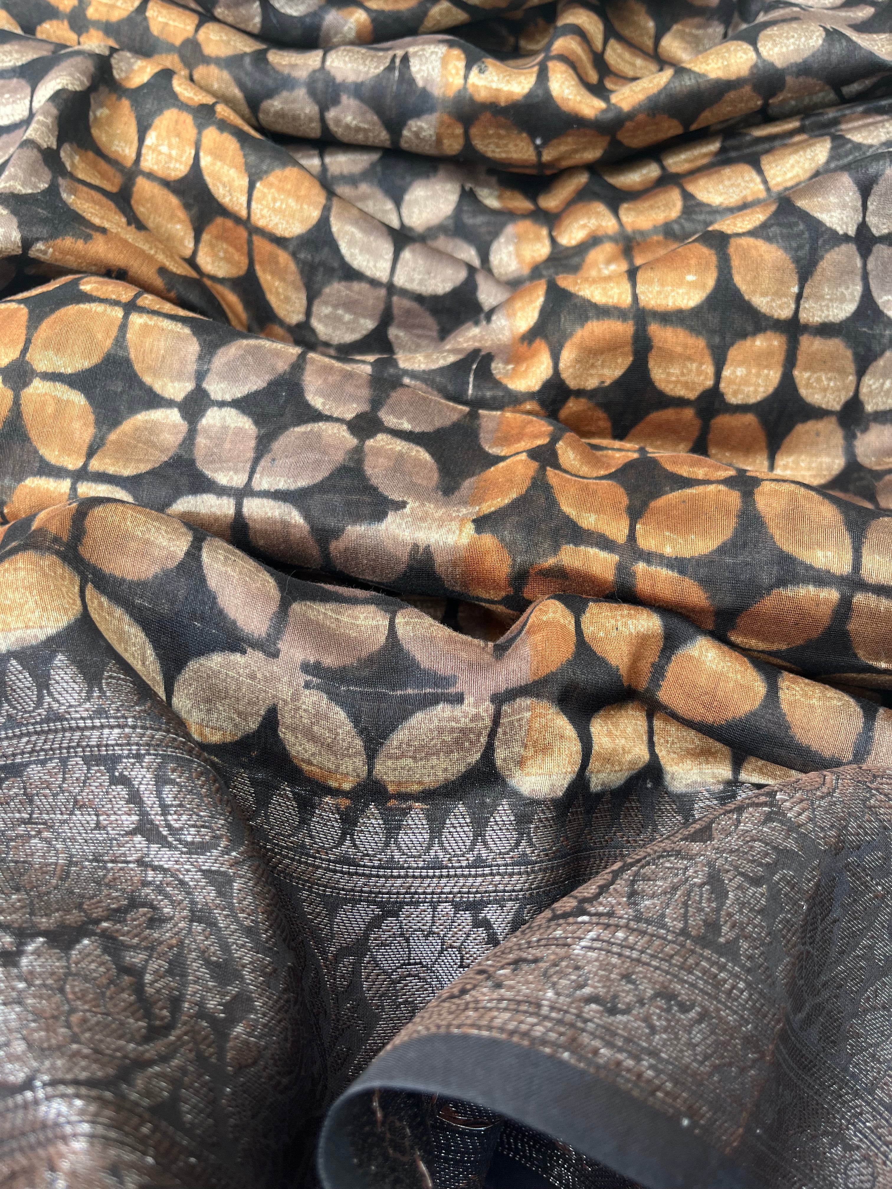 Purple, Pink, Yellow & Blue Multicolor Pure Cotton Chanderi Saree