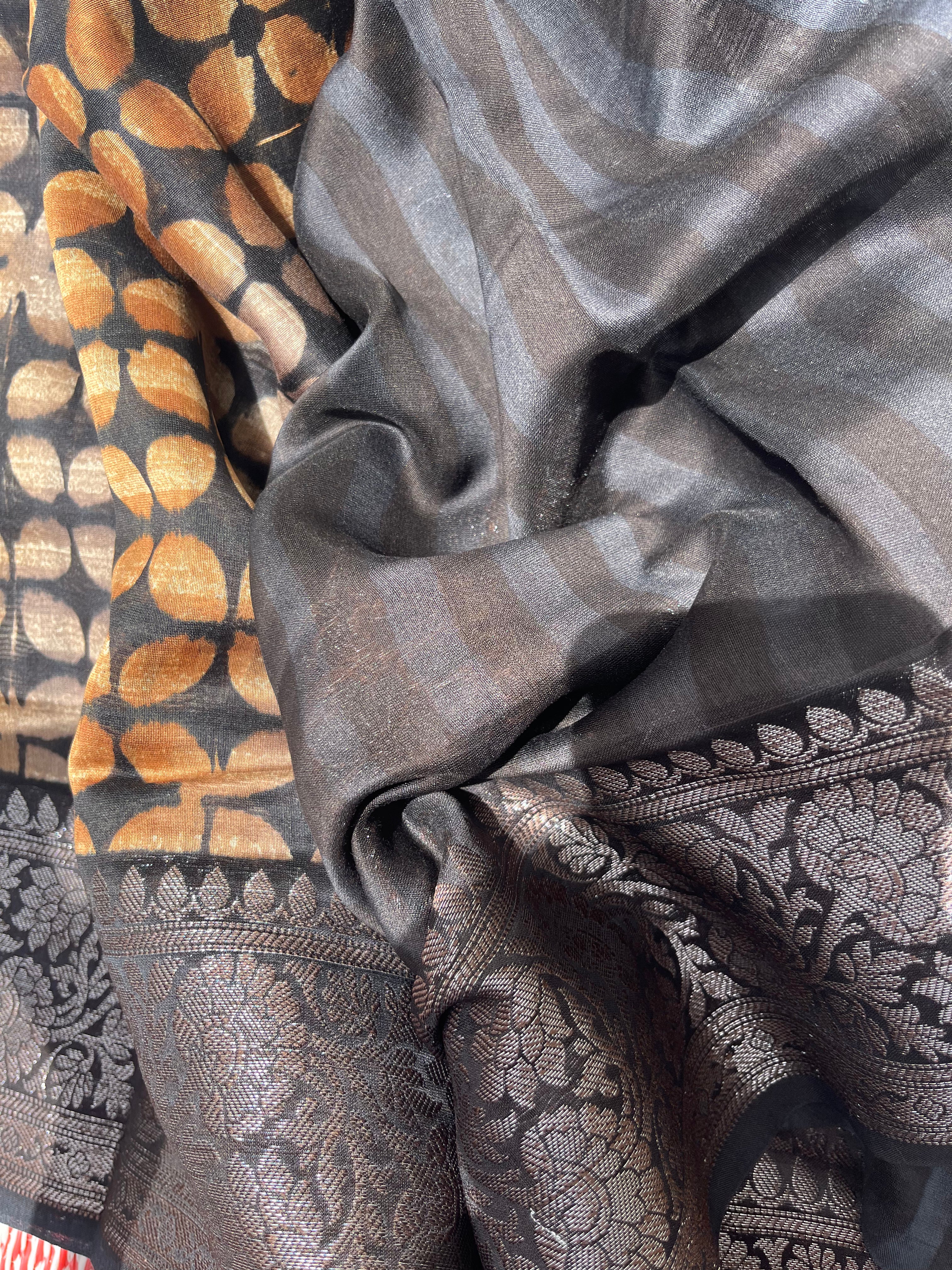 Purple, Pink, Yellow & Blue Multicolor Pure Cotton Chanderi Saree